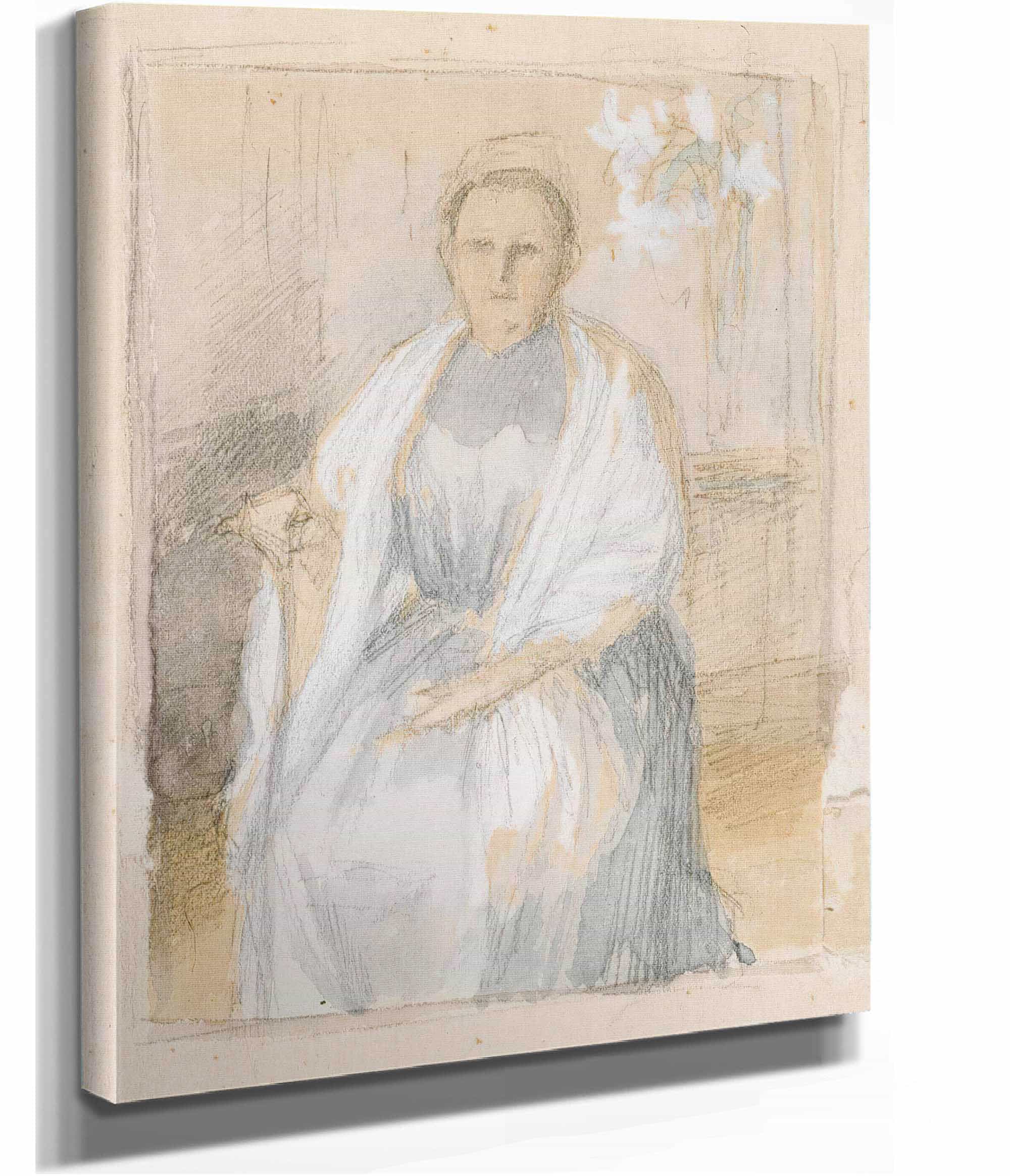 Portrait Of Mrs Anna Sinebrychoff Sketch by Albert Edelfelt