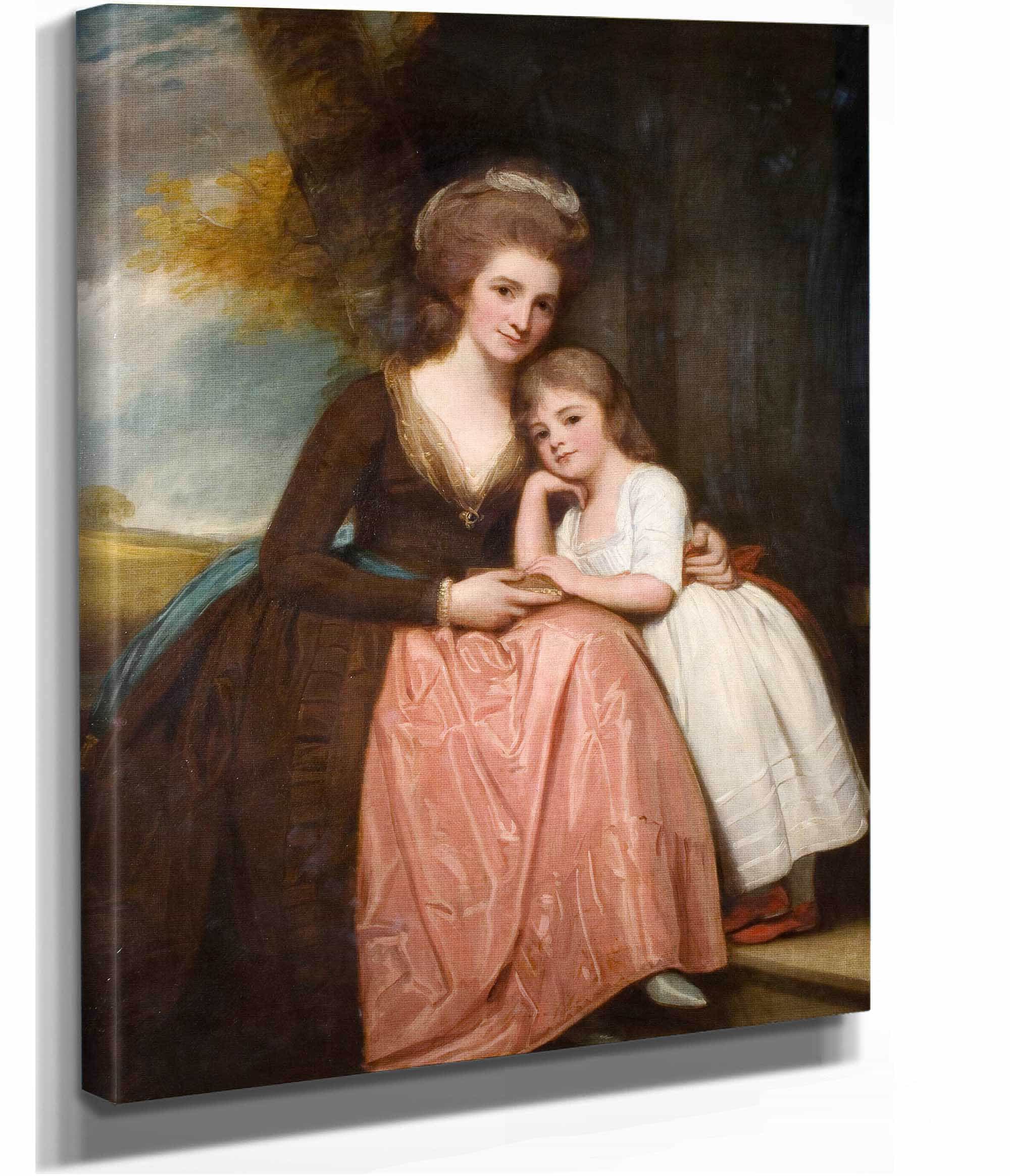 Portrait Of Mrs Bracebridge And Her Daughter Mary by George Romney