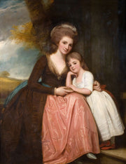 Portrait Of Mrs Bracebridge And Her Daughter Mary by George Romney