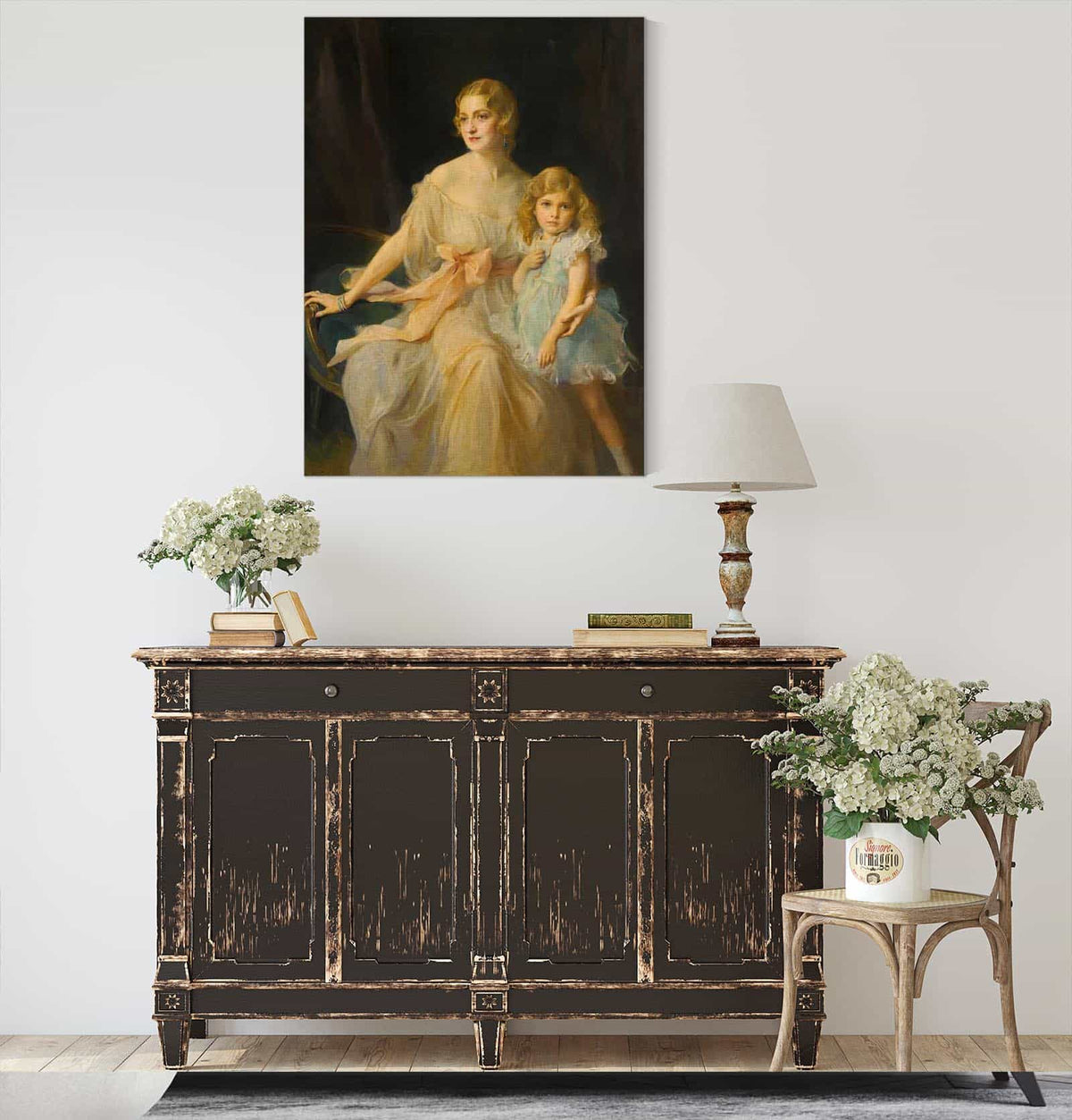 Portrait Of Mrs Claude Leigh And Miss Virginia Leigh by Philip Alexius De Laszlo