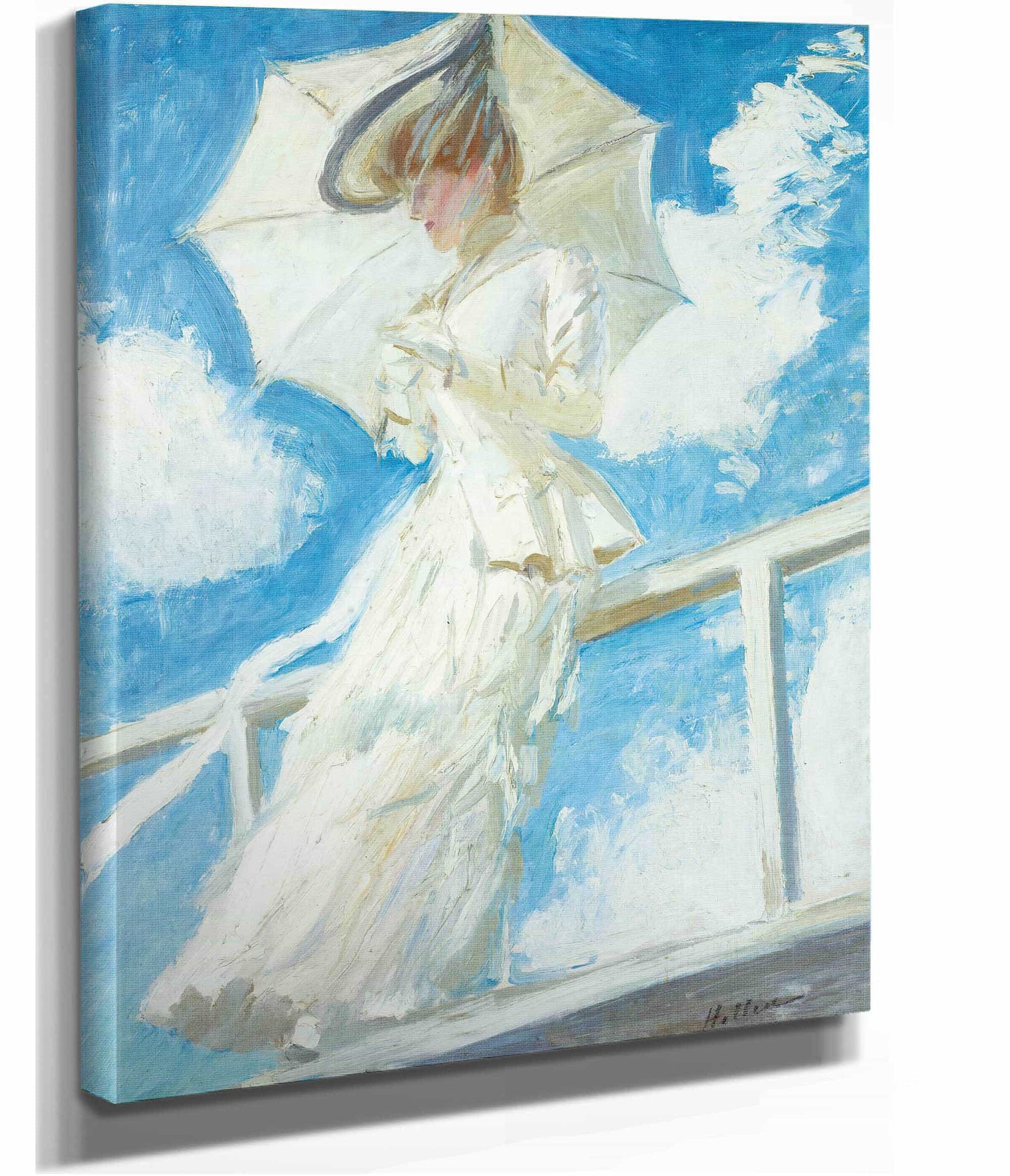 Portrait Of Mrs Helleu With An Umbrella by Paul Cesar Helleu