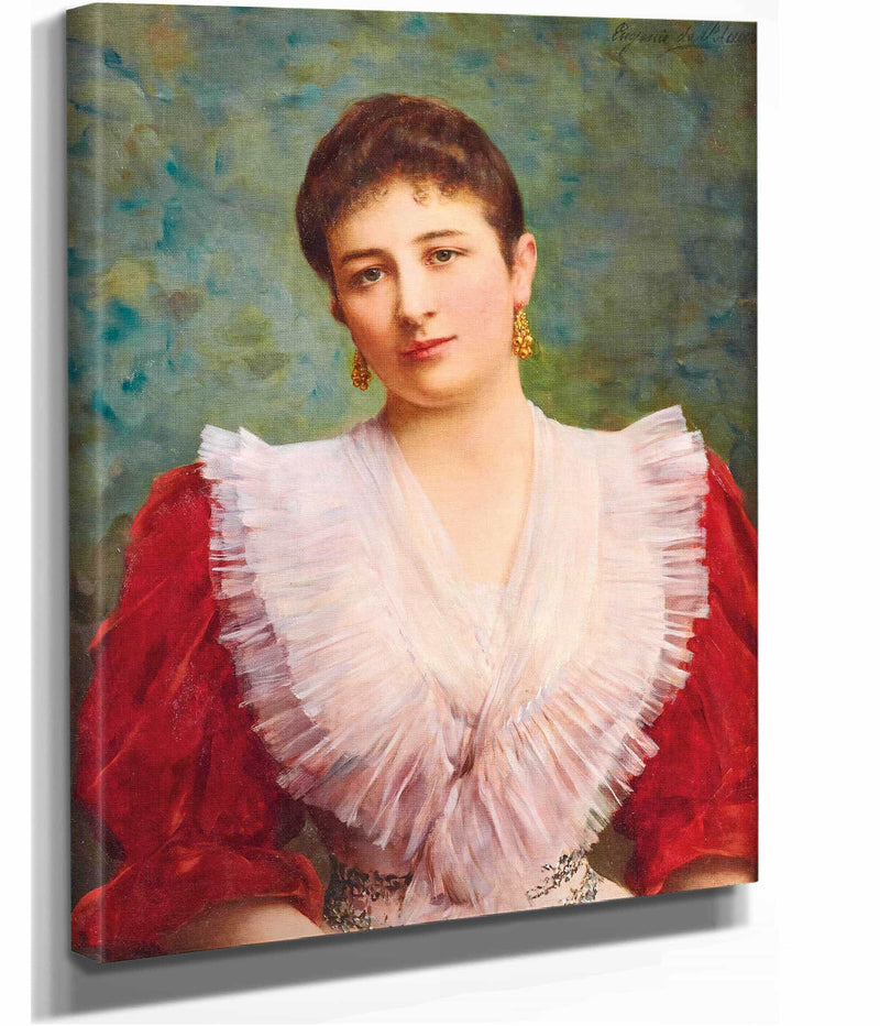 Portrait Of Olga Sardegna Daverio by Eugen Von Blaas