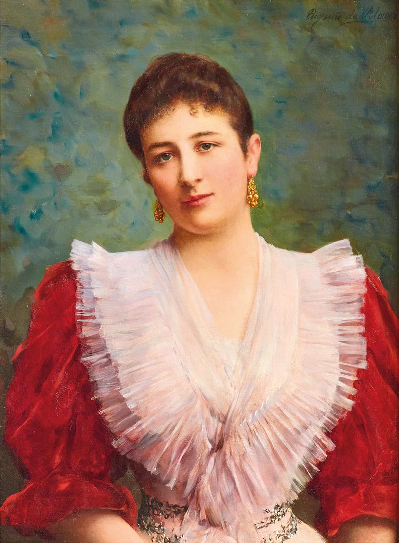 Portrait Of Olga Sardegna Daverio by Eugen Von Blaas
