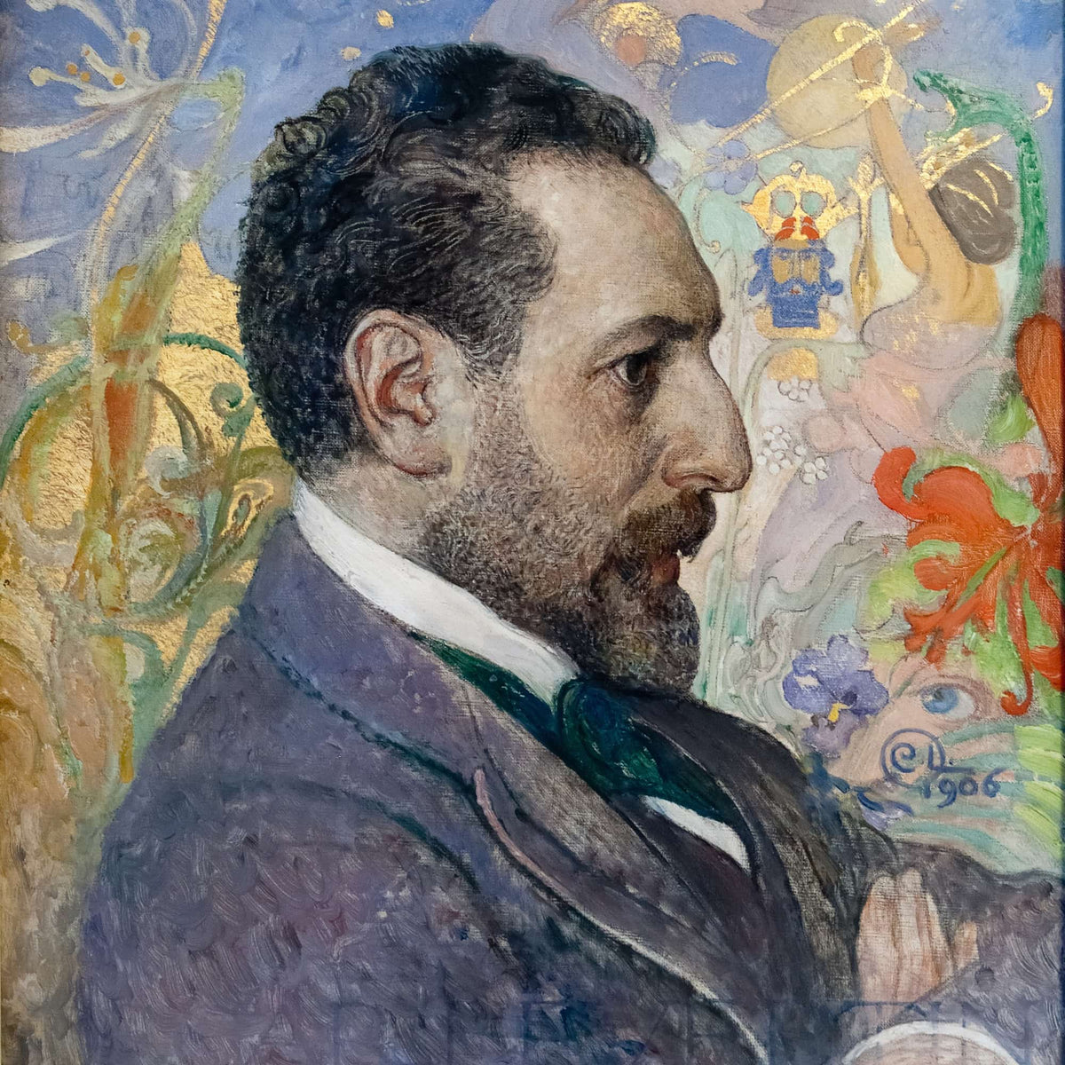 Portrait Of Oscar Levertin by Carl Larsson