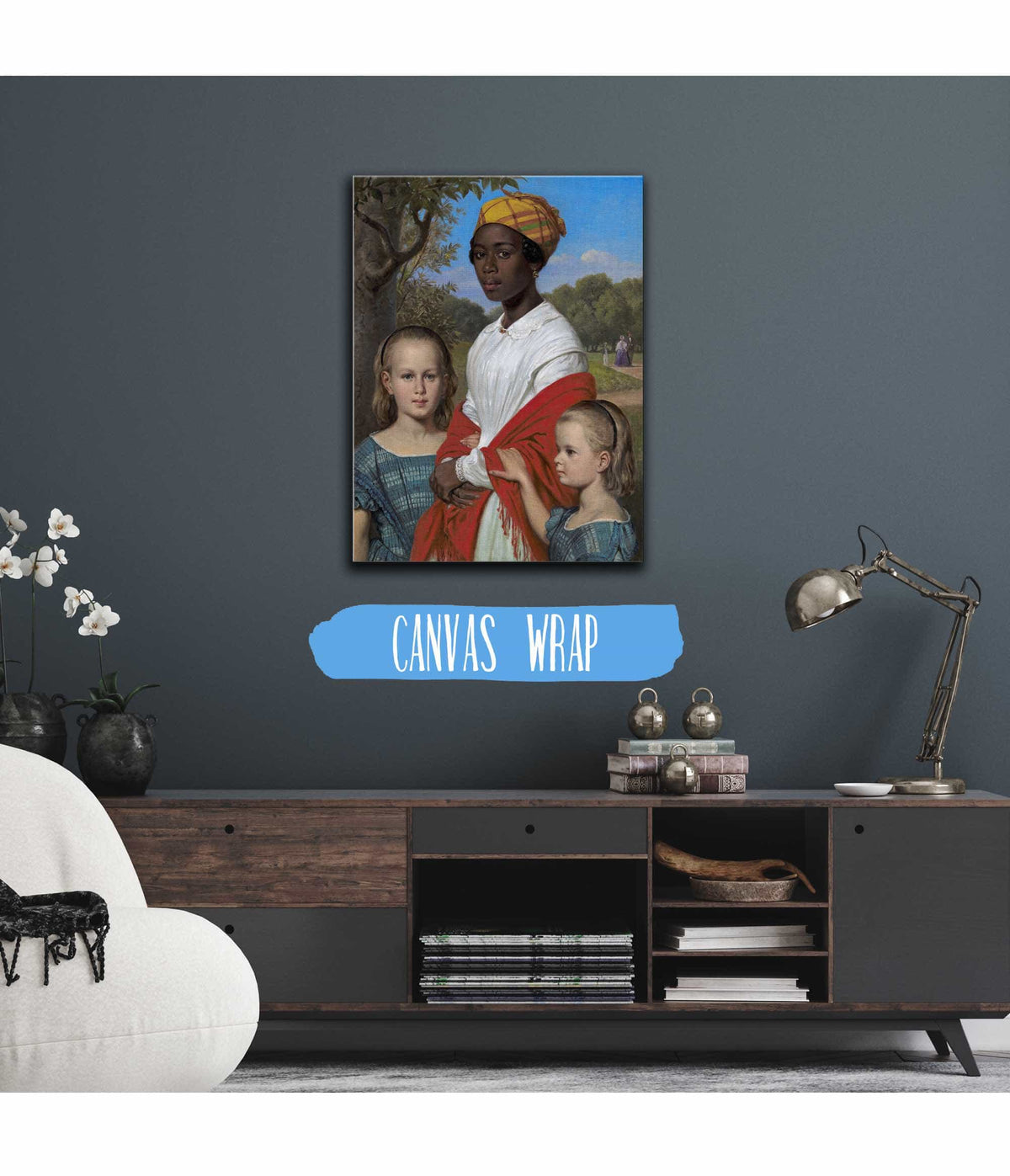 Portrait Of Otto Marstrands Two Daughters And Their Nanny by Wilhelm Marstrand