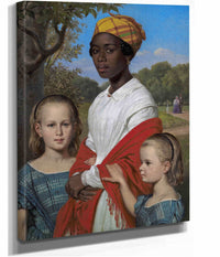 Portrait Of Otto Marstrands Two Daughters And Their Nanny by Wilhelm Marstrand