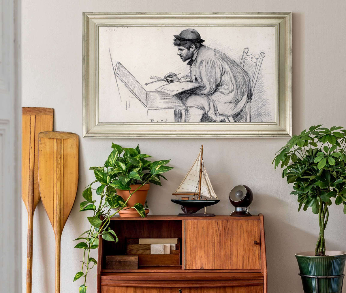 Portrait Of Pere Ferran Painting by Santiago Rusinol