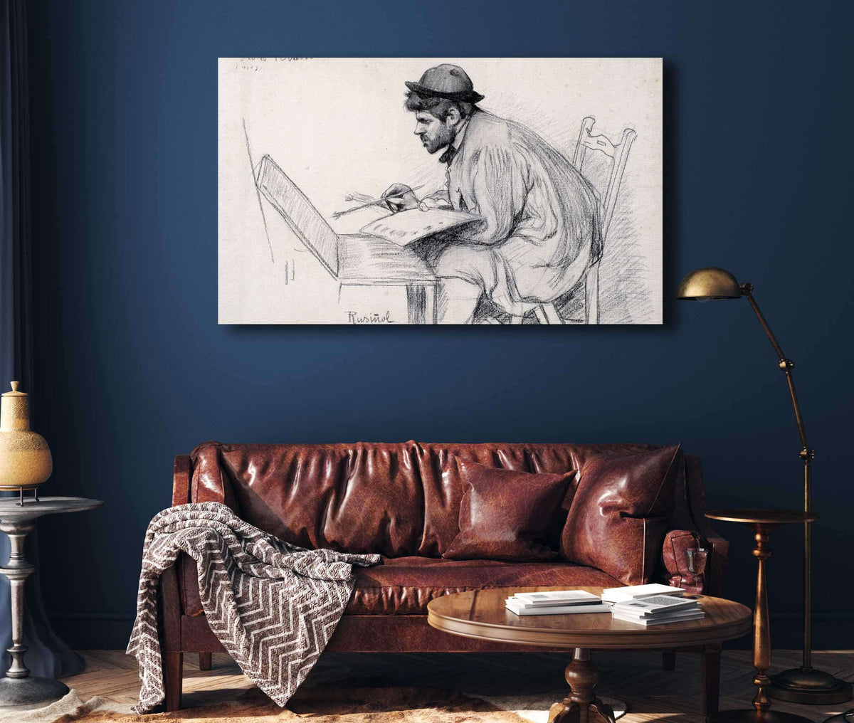 Portrait Of Pere Ferran Painting by Santiago Rusinol