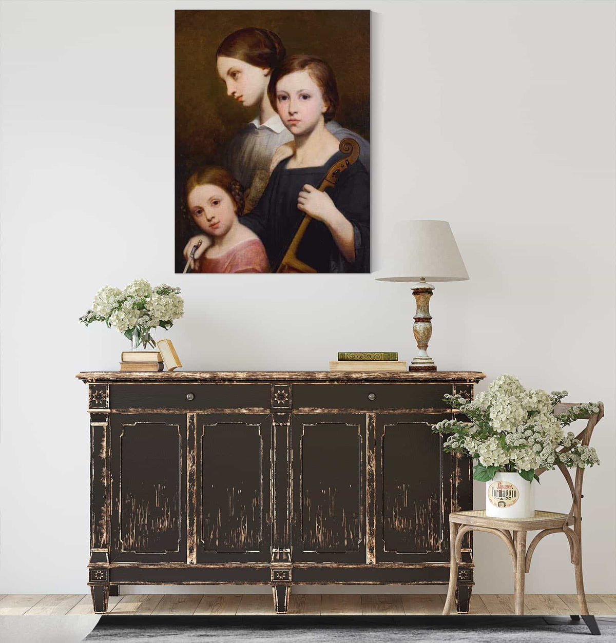 Portrait Of Rene Cecile And Louise Franchomme by Ary Scheffer