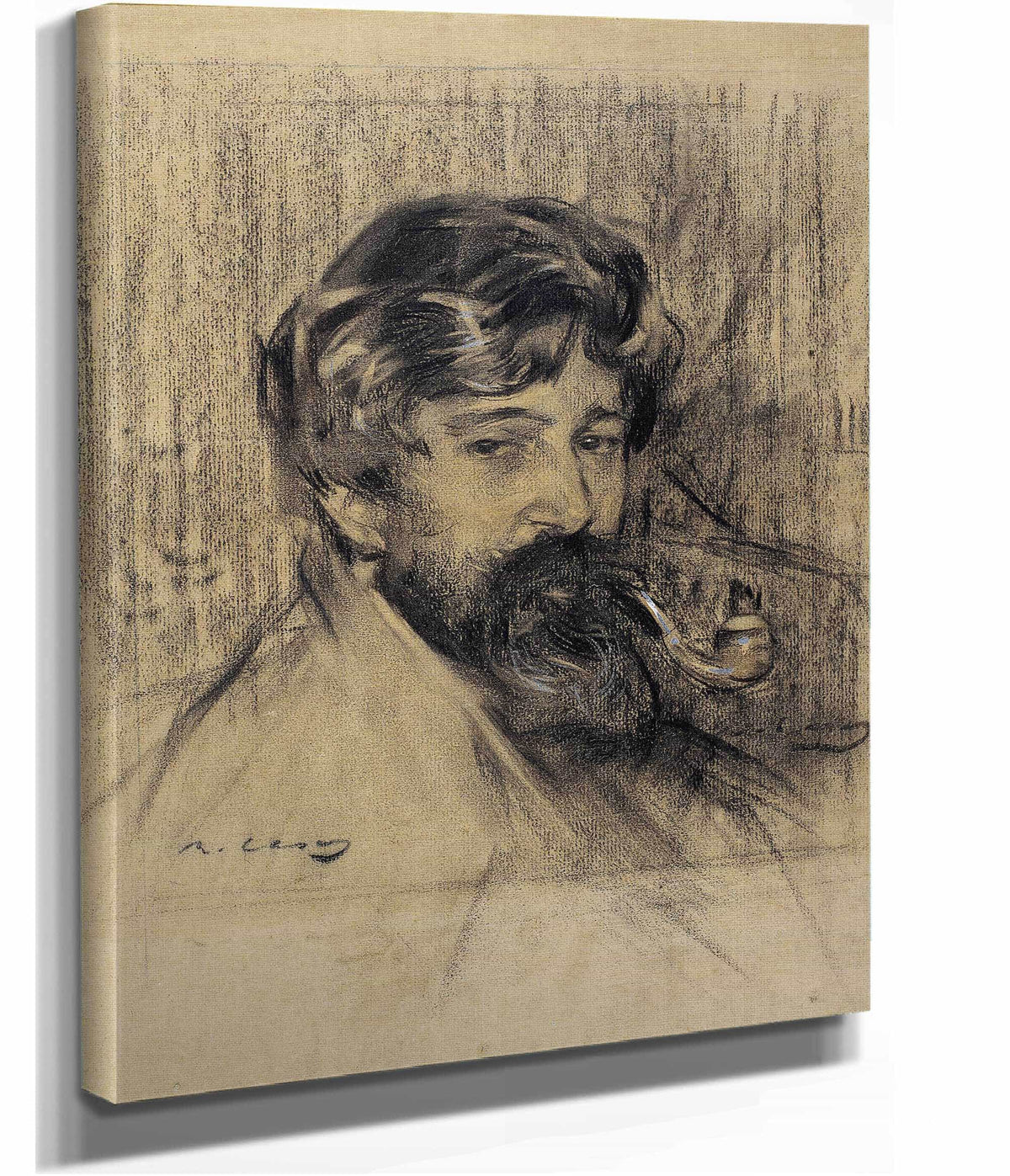 Portrait Of Santiago Rusinol by Ramon Casas