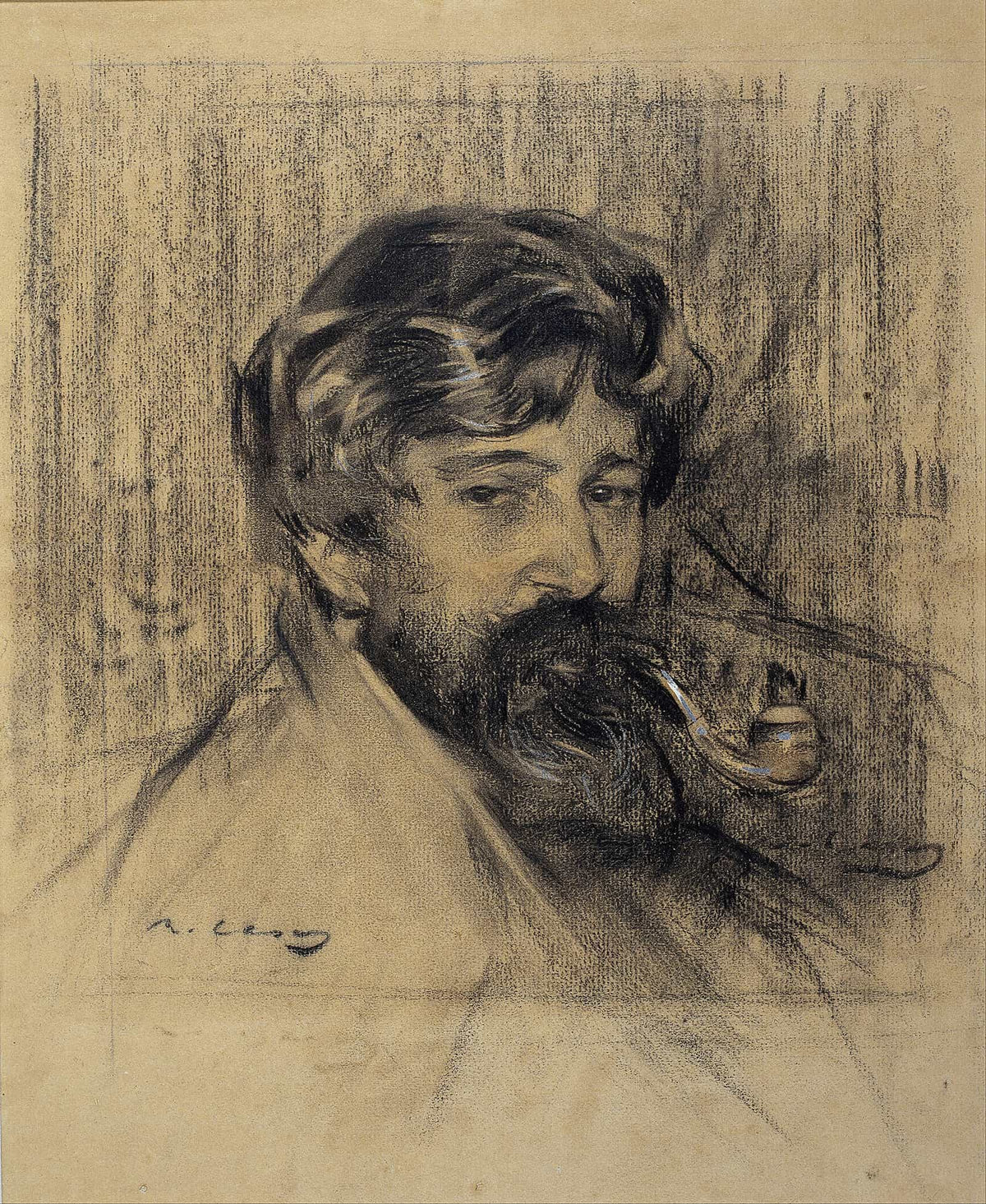 Portrait Of Santiago Rusinol by Ramon Casas