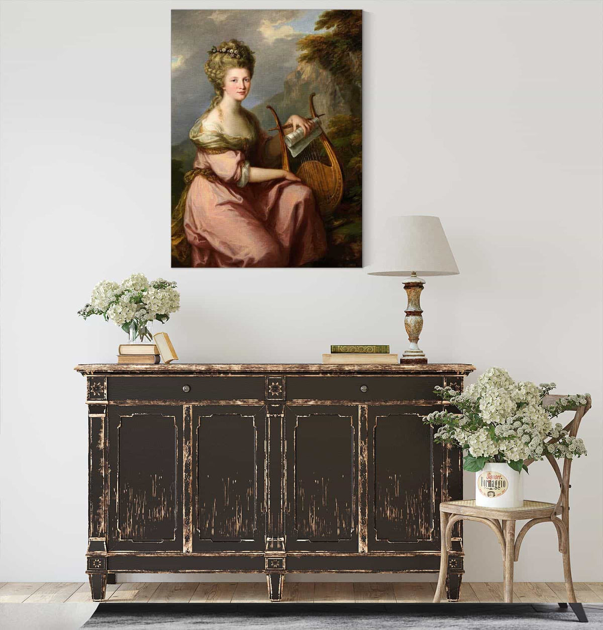 Portrait Of Sarah Harrop Mrs Bates As A Muse by Angelica Kauffmann