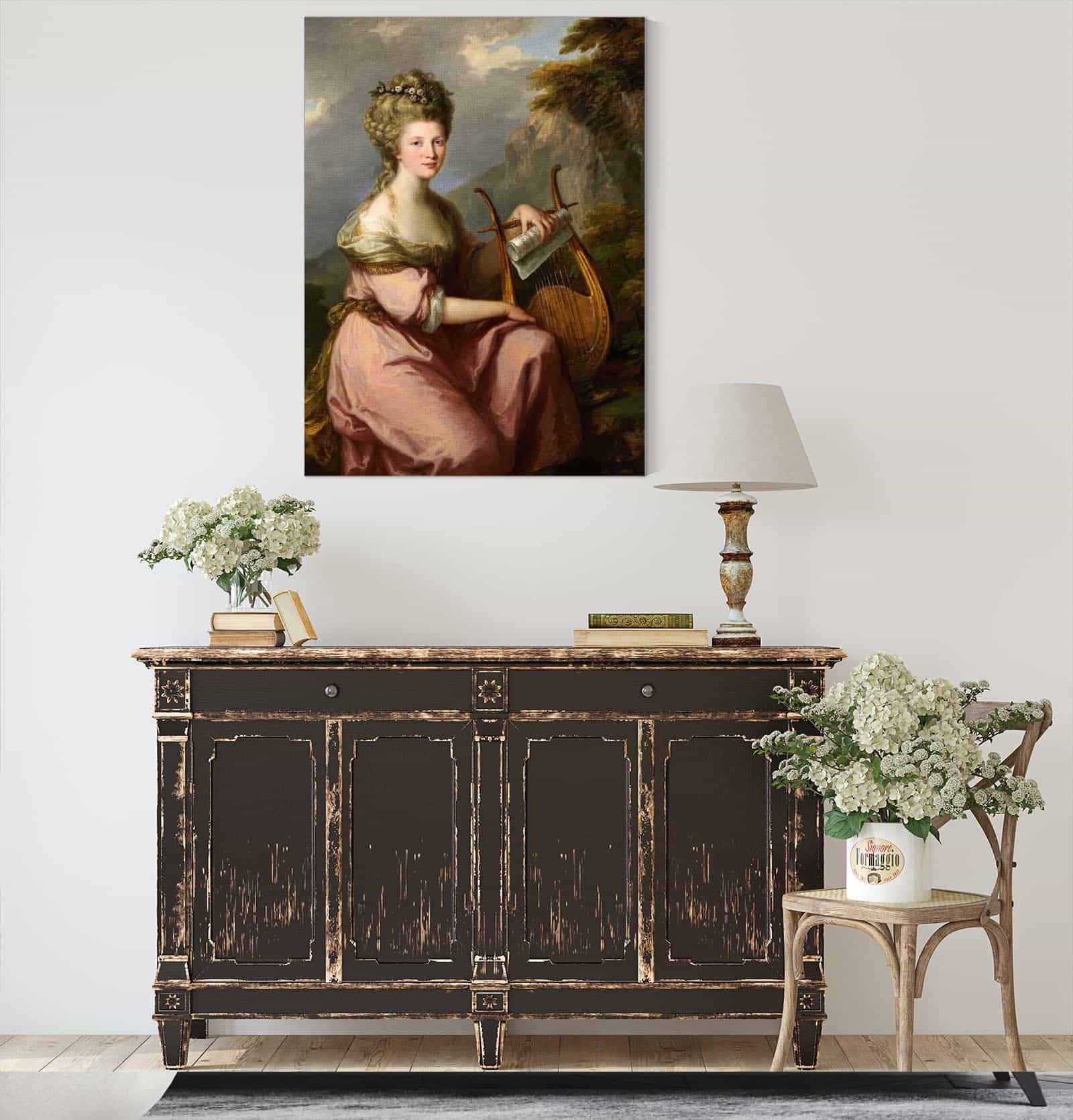Portrait Of Sarah Harrop Mrs Bates As A Muse by Angelica Kauffmann