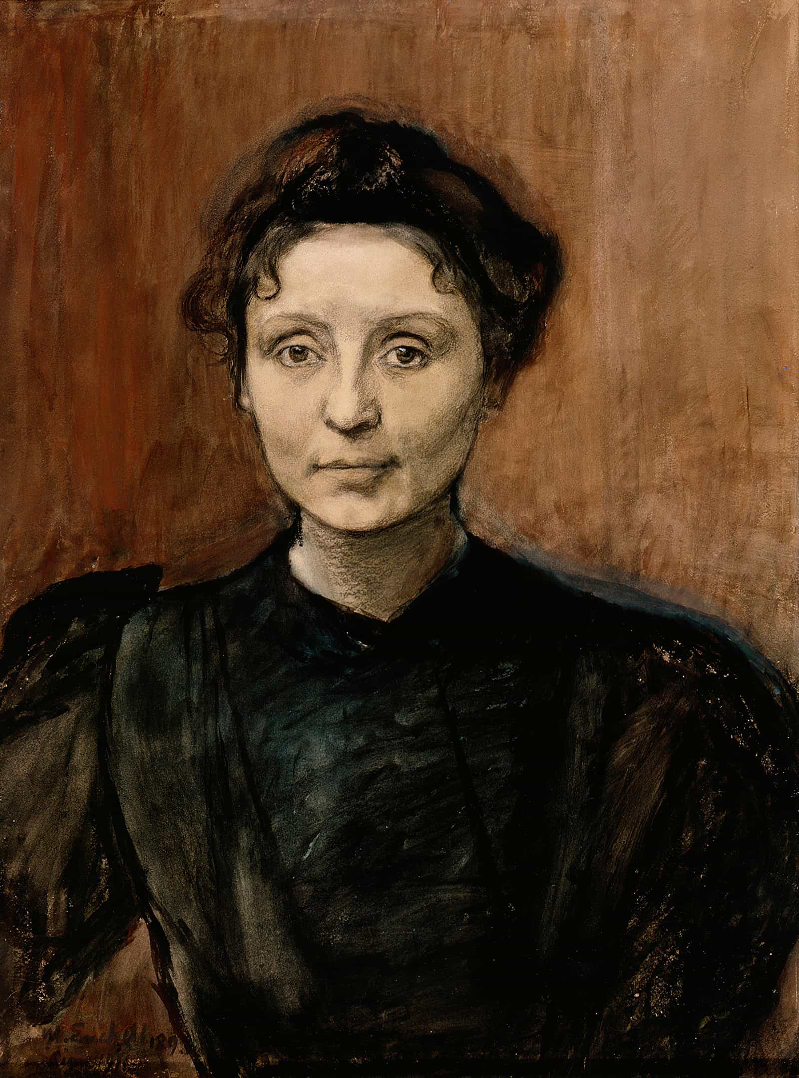 Portrait Of Sculptor Madeleine Jouvray  by Magnus Enckell