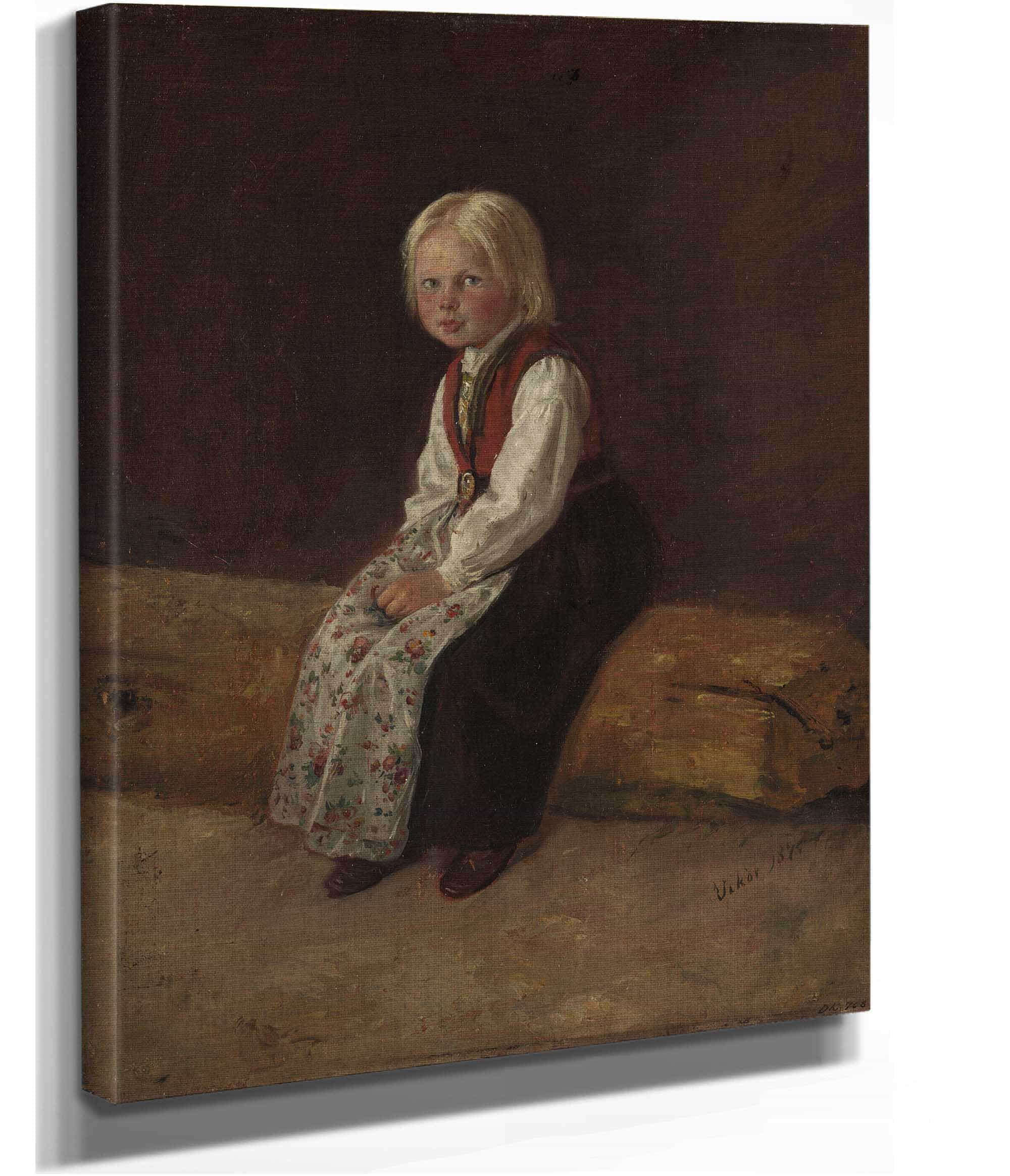 Portrait Of Sella Larsdatter Vikor by Adolph Tidemand