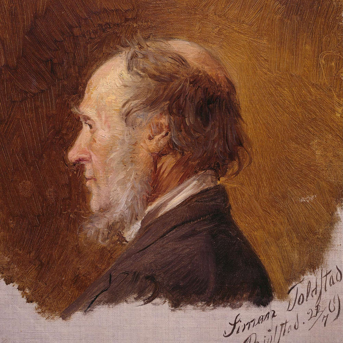 Portrait Of Simon Toldstad. Study by Adolph Tidemand
