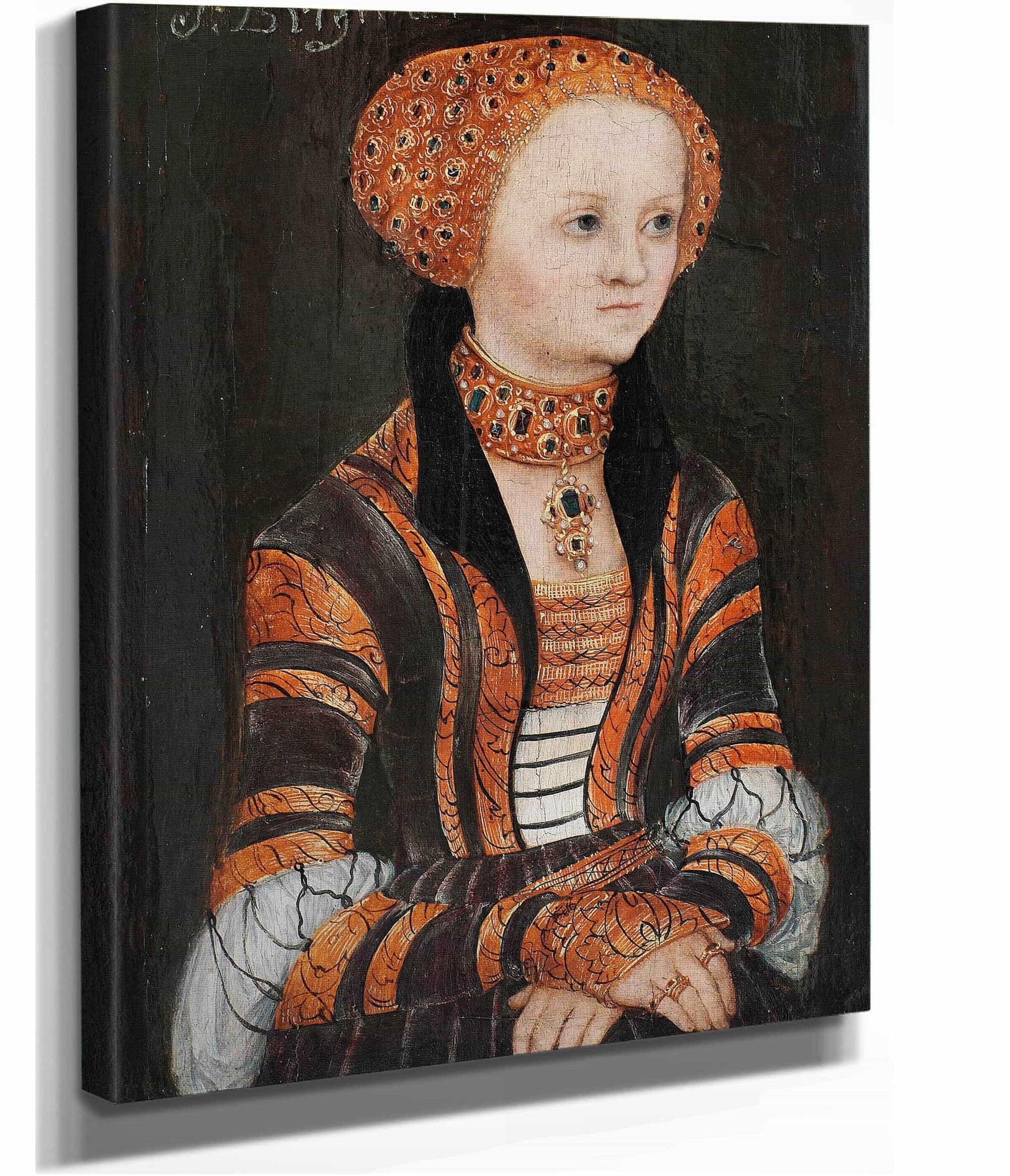 Portrait Of St Bridget Of Sweden by Lucas Cranach The Elder