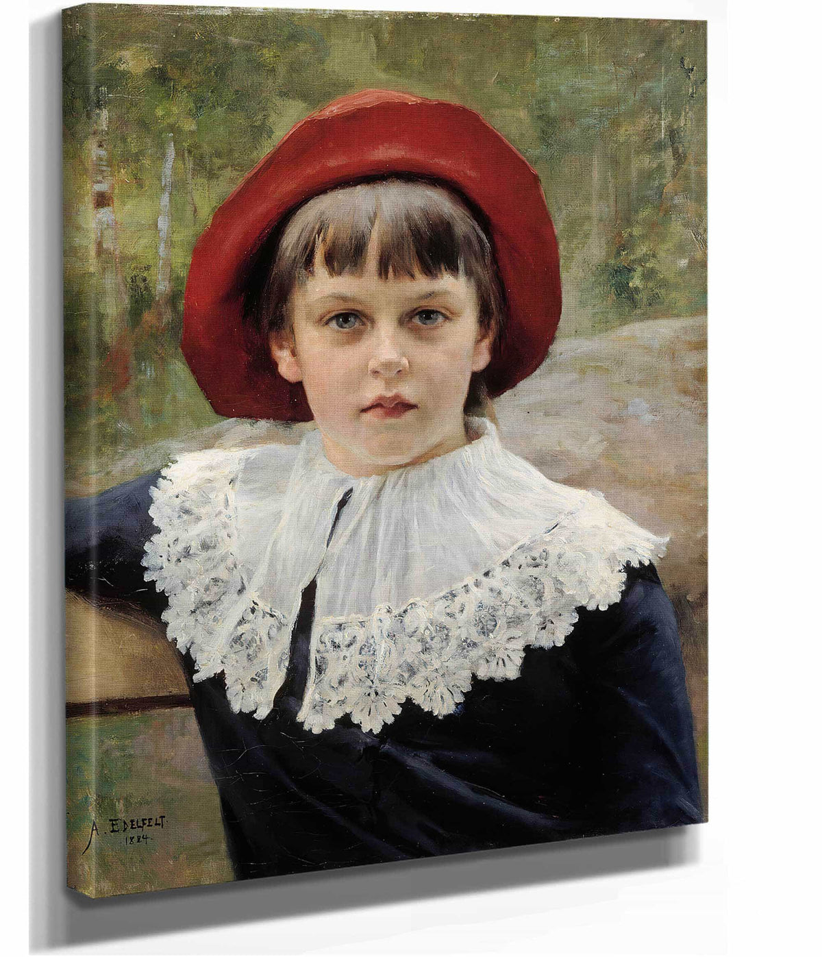 Portrait Of The Artist's Sister Berta Edelfelt by Albert Edelfelt