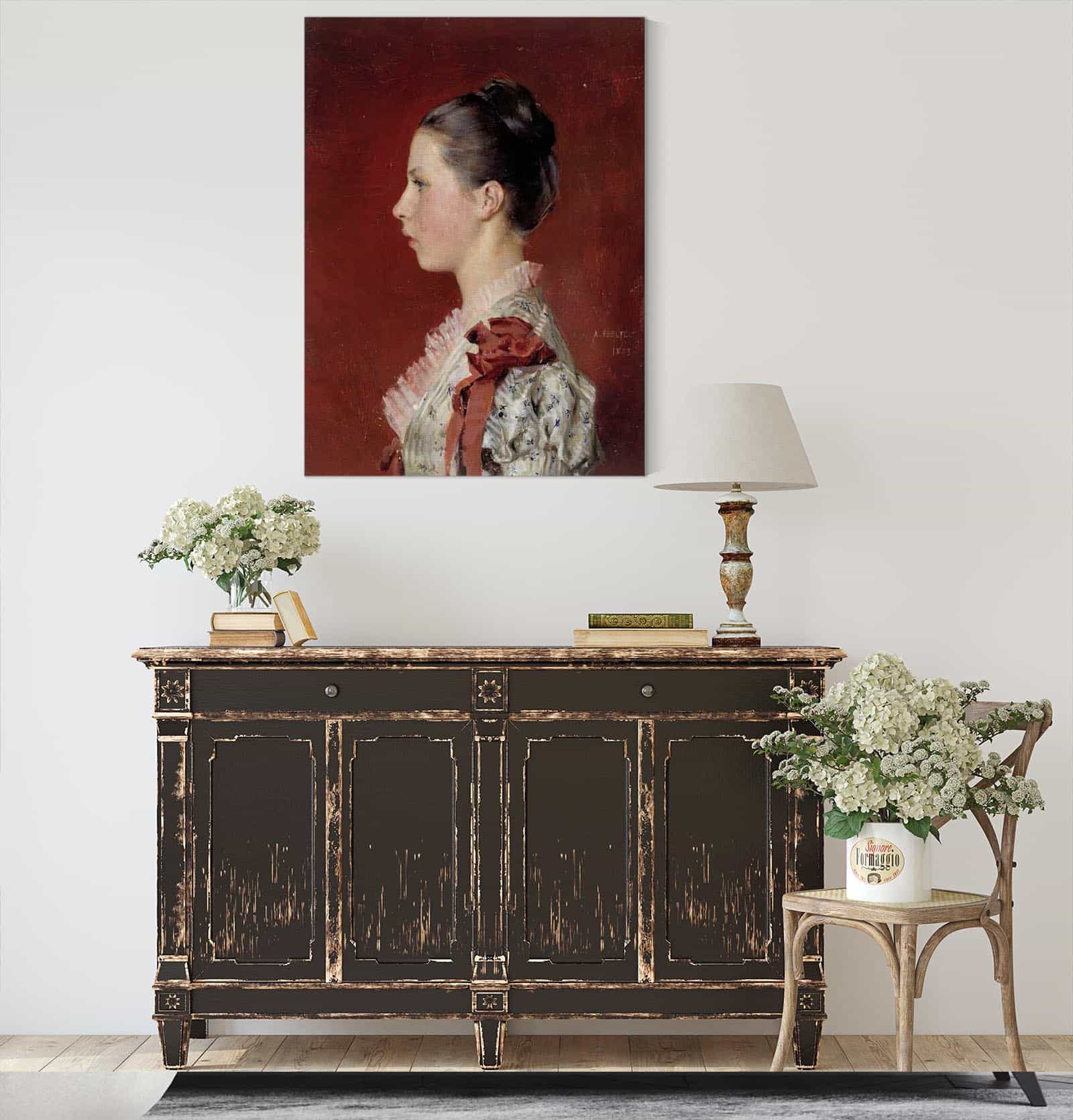 Portrait Of The Artists Sister Annie Edelfelt by Albert Edelfelt