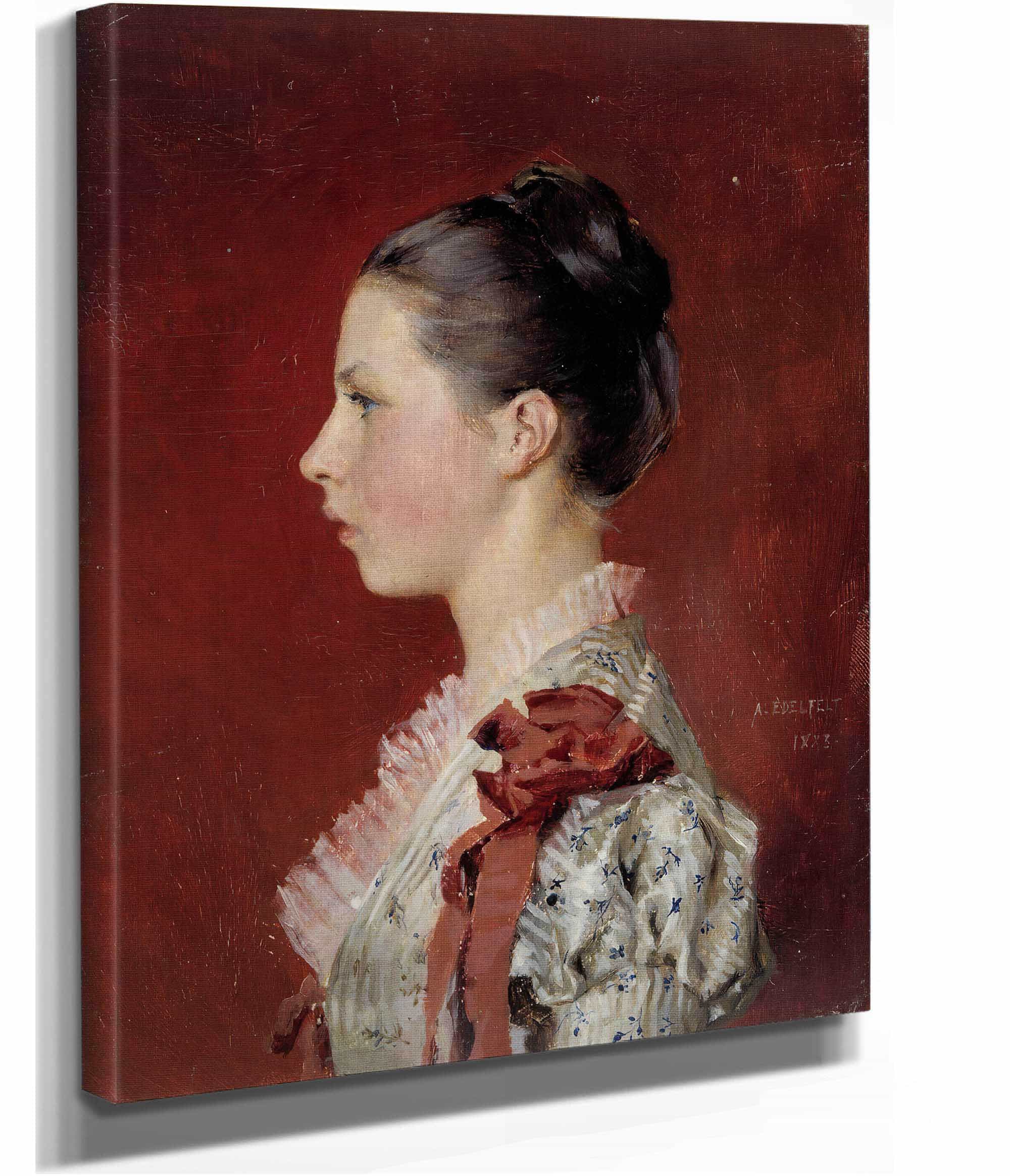 Portrait Of The Artists Sister Annie Edelfelt by Albert Edelfelt