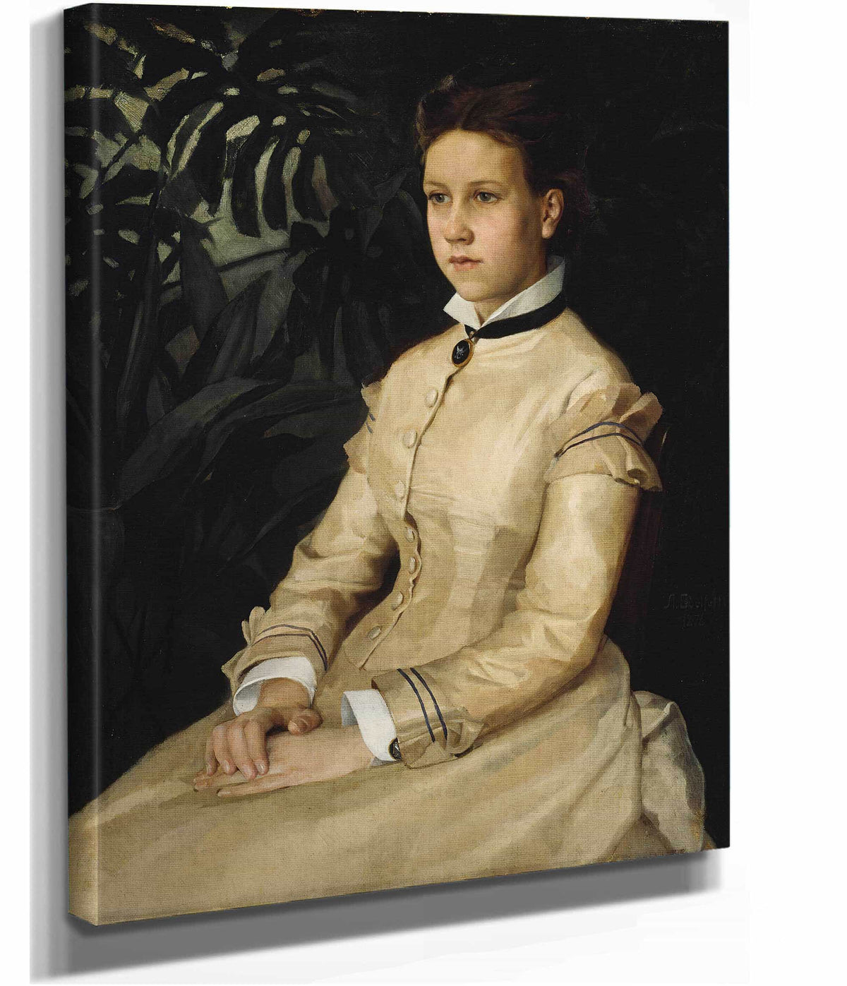 Portrait Of The Artists Sister Ellen Edelfelt by Albert Edelfelt