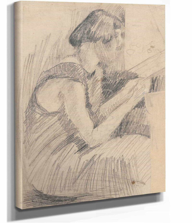 Portrait Of The Artists Sister Waleria At A Window by Zygmunt Waliszewski