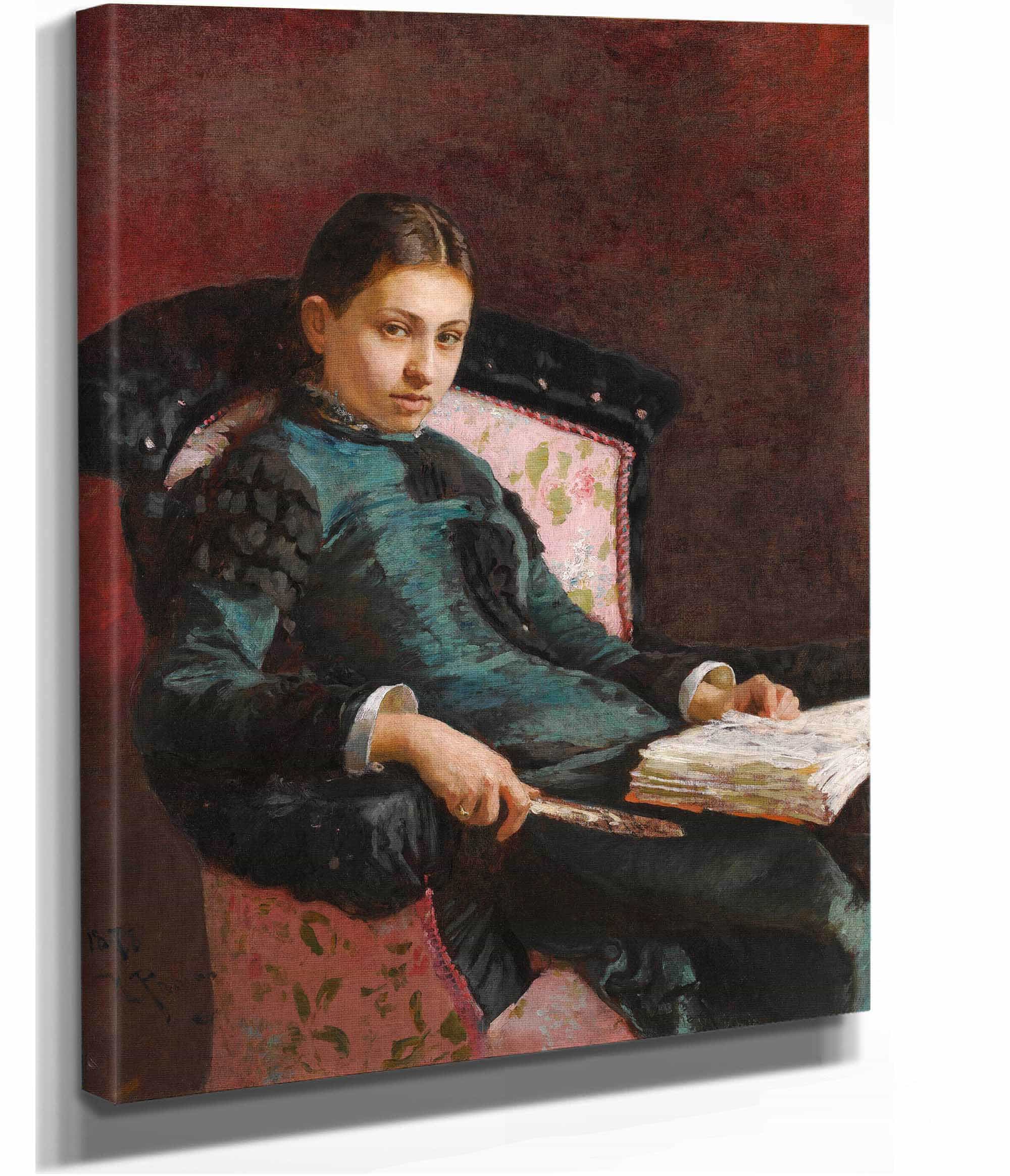 Portrait Of The Artists Wife Vera Repin by Ilya Efimovich Repin