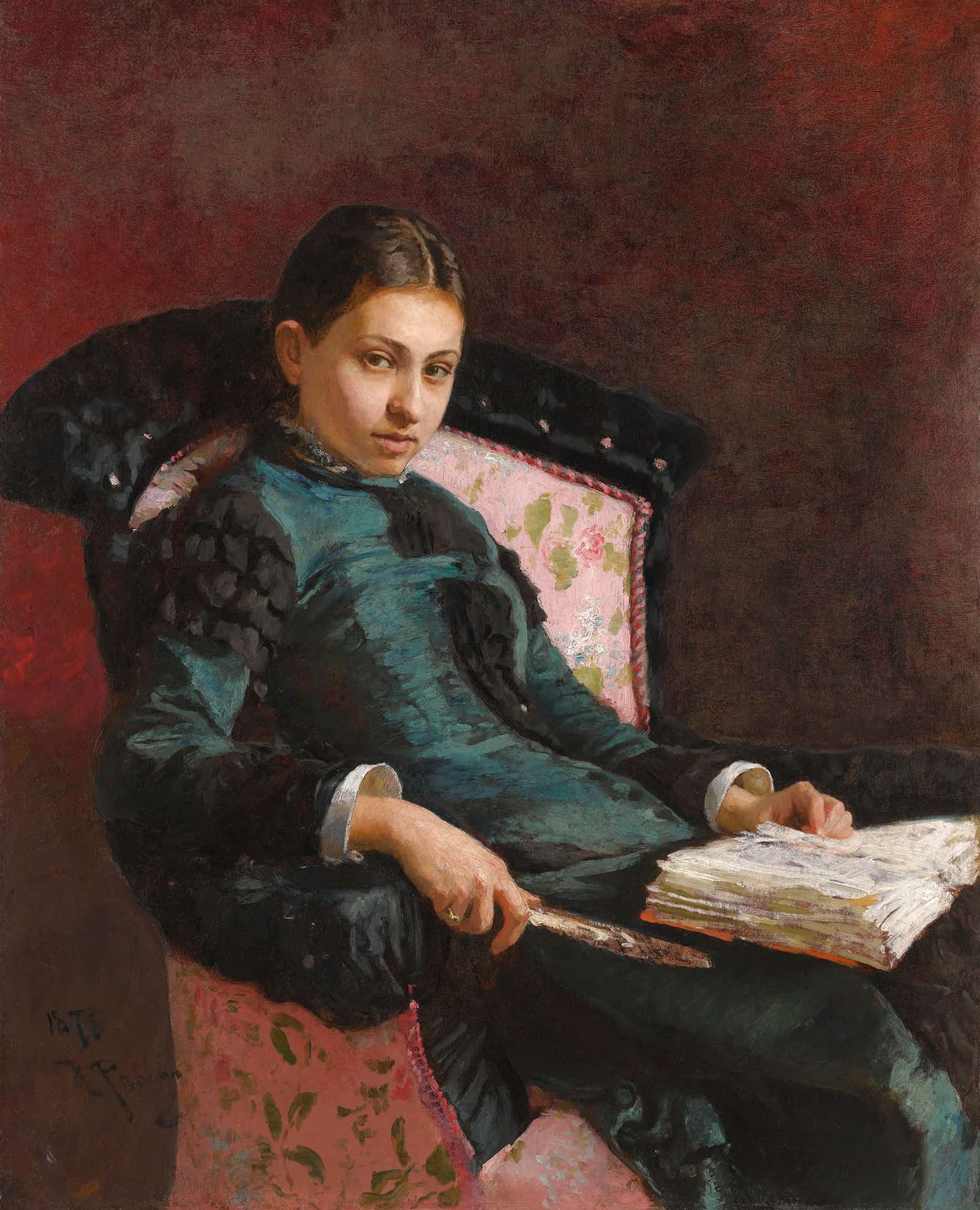 Portrait Of The Artists Wife Vera Repin by Ilya Efimovich Repin