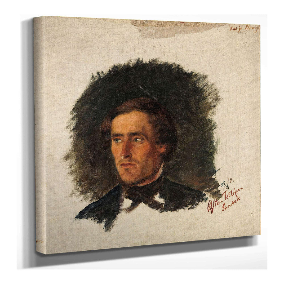 Portrait Of The Farmer Osten Tollefsen From Sandaak by Adolph Tidemand