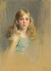 Portrait Of The Hon Esmee Mary Gabrielle Harmsworth Later Countess Cromer Aged Nine by Philip Alexius De Laszlo