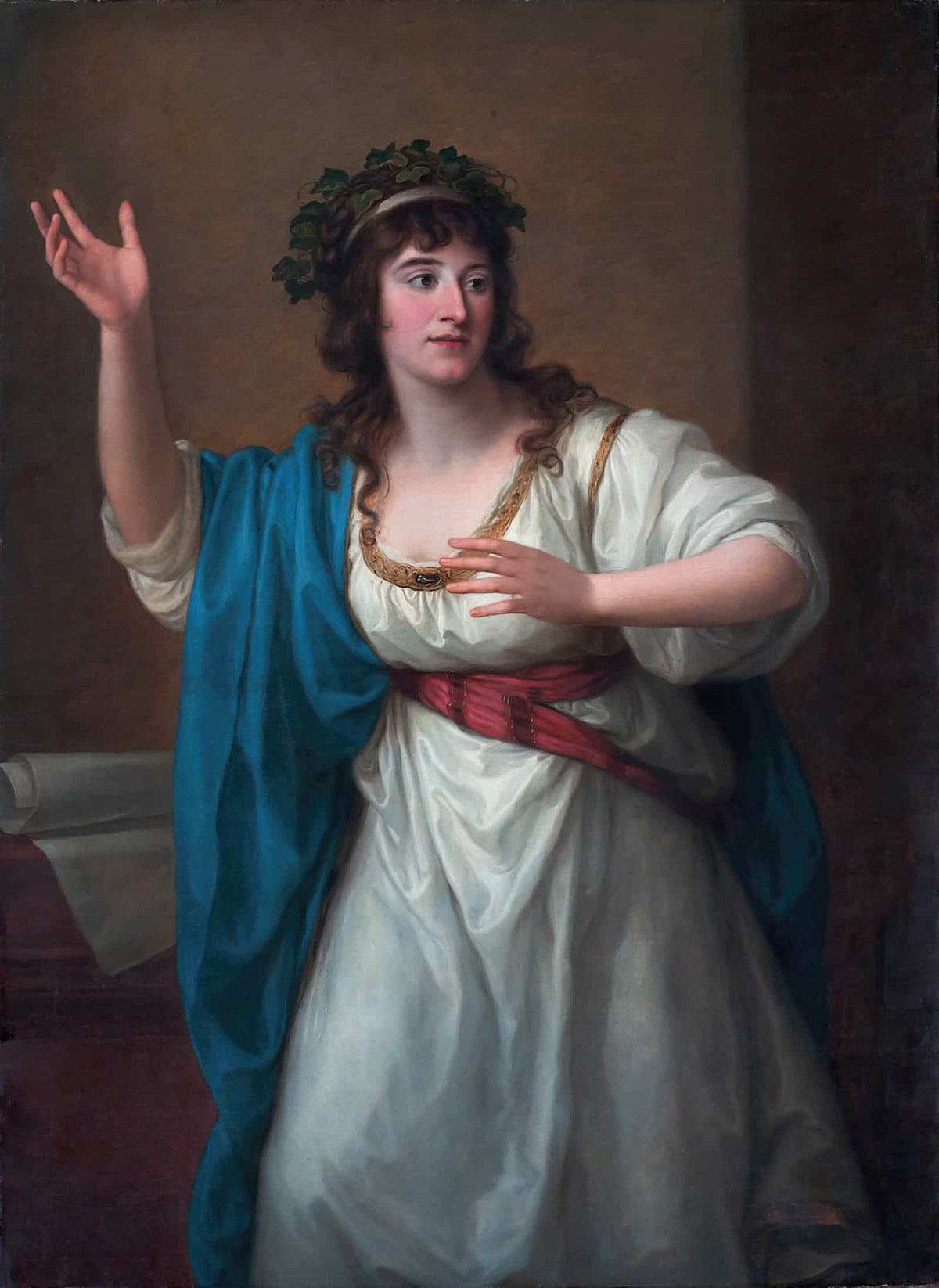 Portrait Of The Impromptu Virtuoso Teresa Bandettini Landucci Of Lucca by Angelica Kauffmann