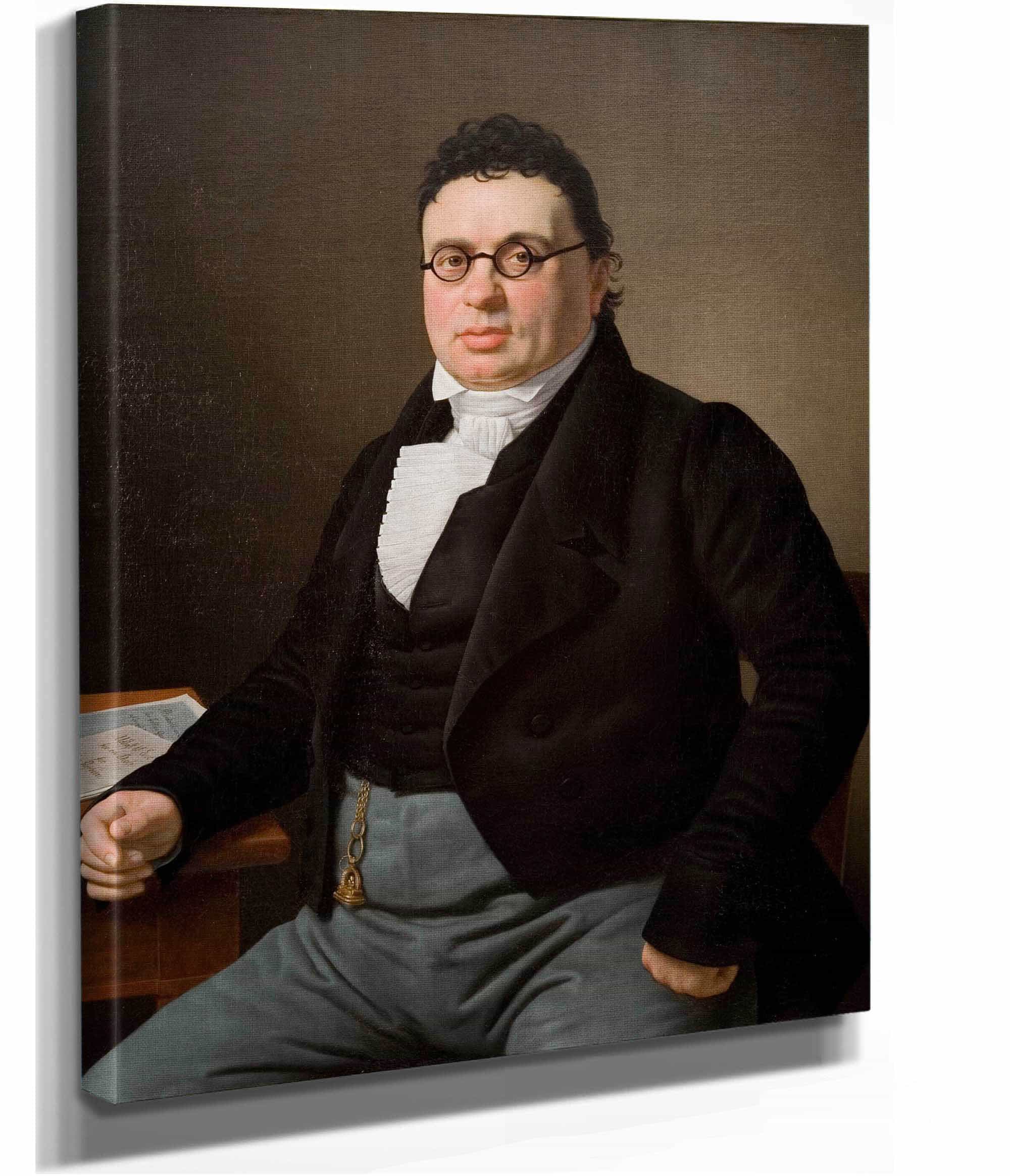 Portrait Of The Merchant Joseph Raphael by Christoffer Wilhelm Eckersberg