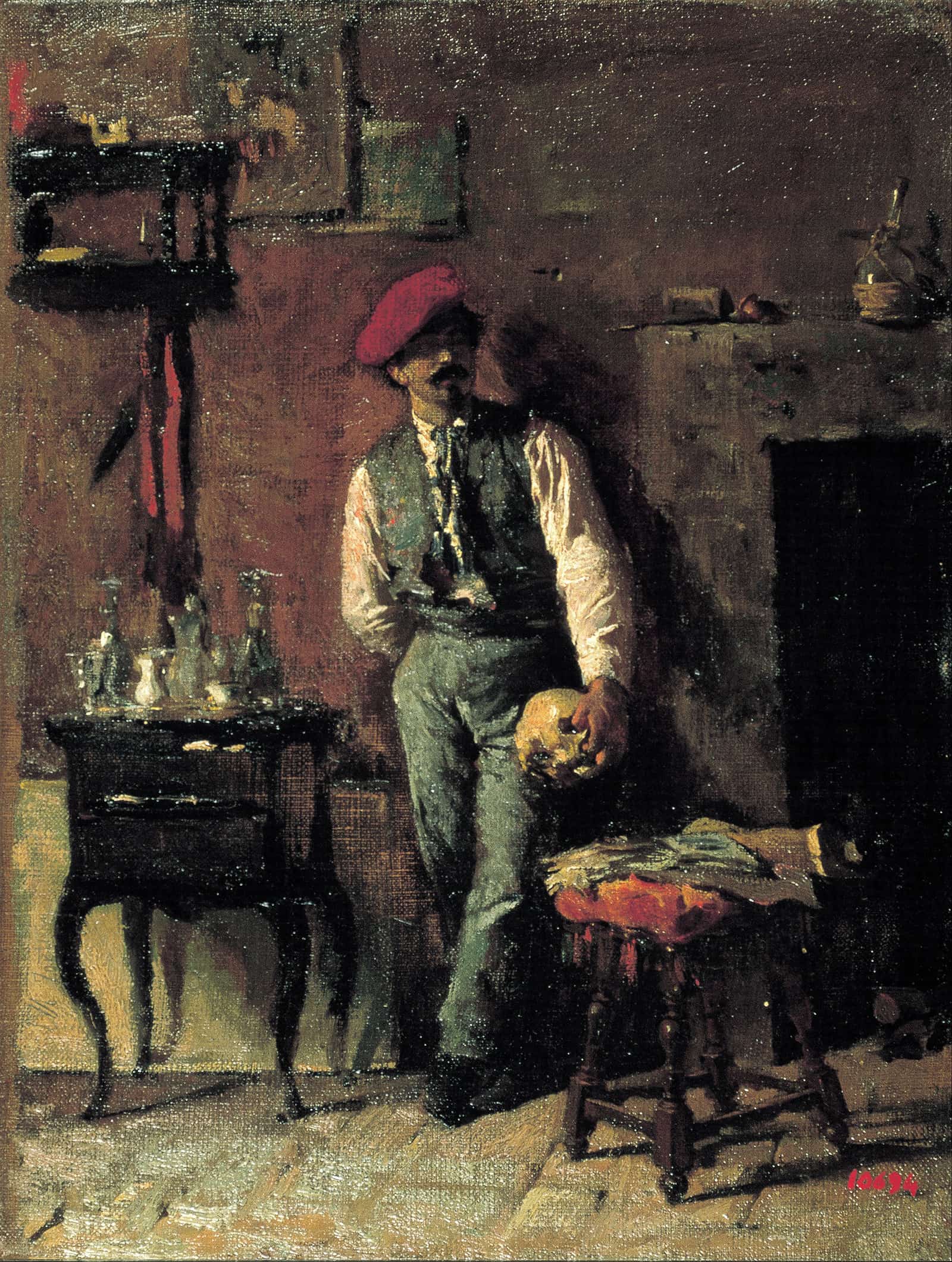 Portrait Of The Painter Joaquim Agrassot by Mariano Fortuny Marsal