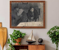 Portrait Of The Sculptor Carles Mani And The Painter Pere Ferran by Santiago Rusinol