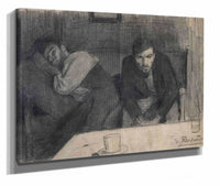 Portrait Of The Sculptor Carles Mani And The Painter Pere Ferran by Santiago Rusinol