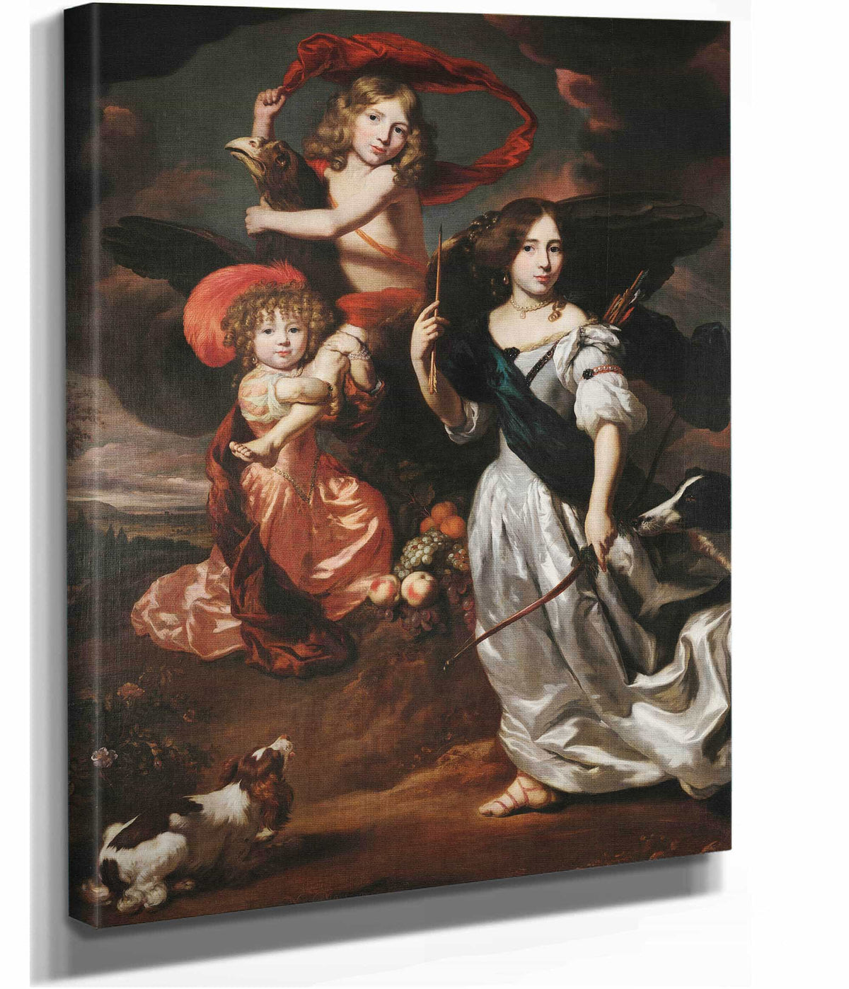 Portrait Of Three Children As Ceres Ganymede And Diana by Nicolaes Maes
