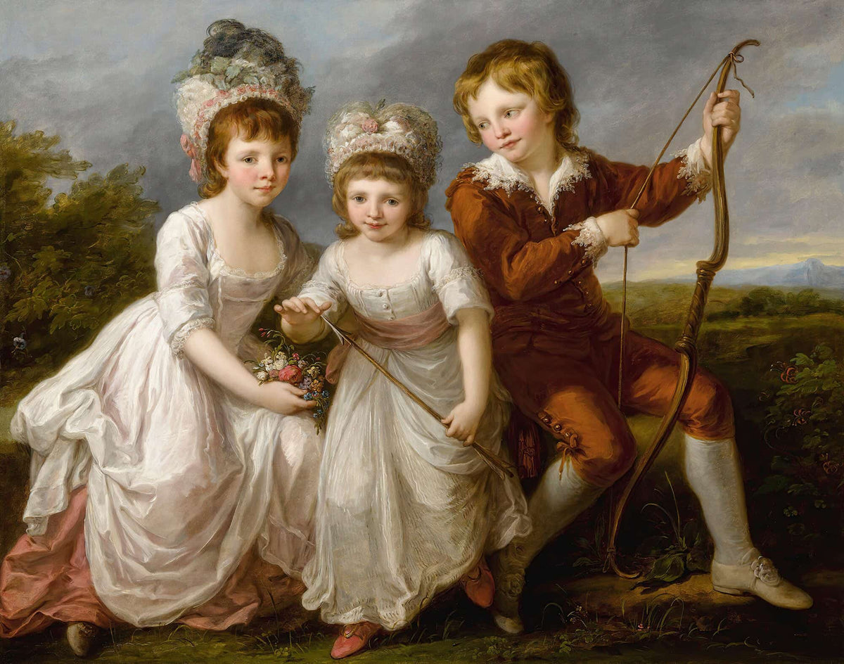 Portrait Of Three Children by Angelica Kauffmann