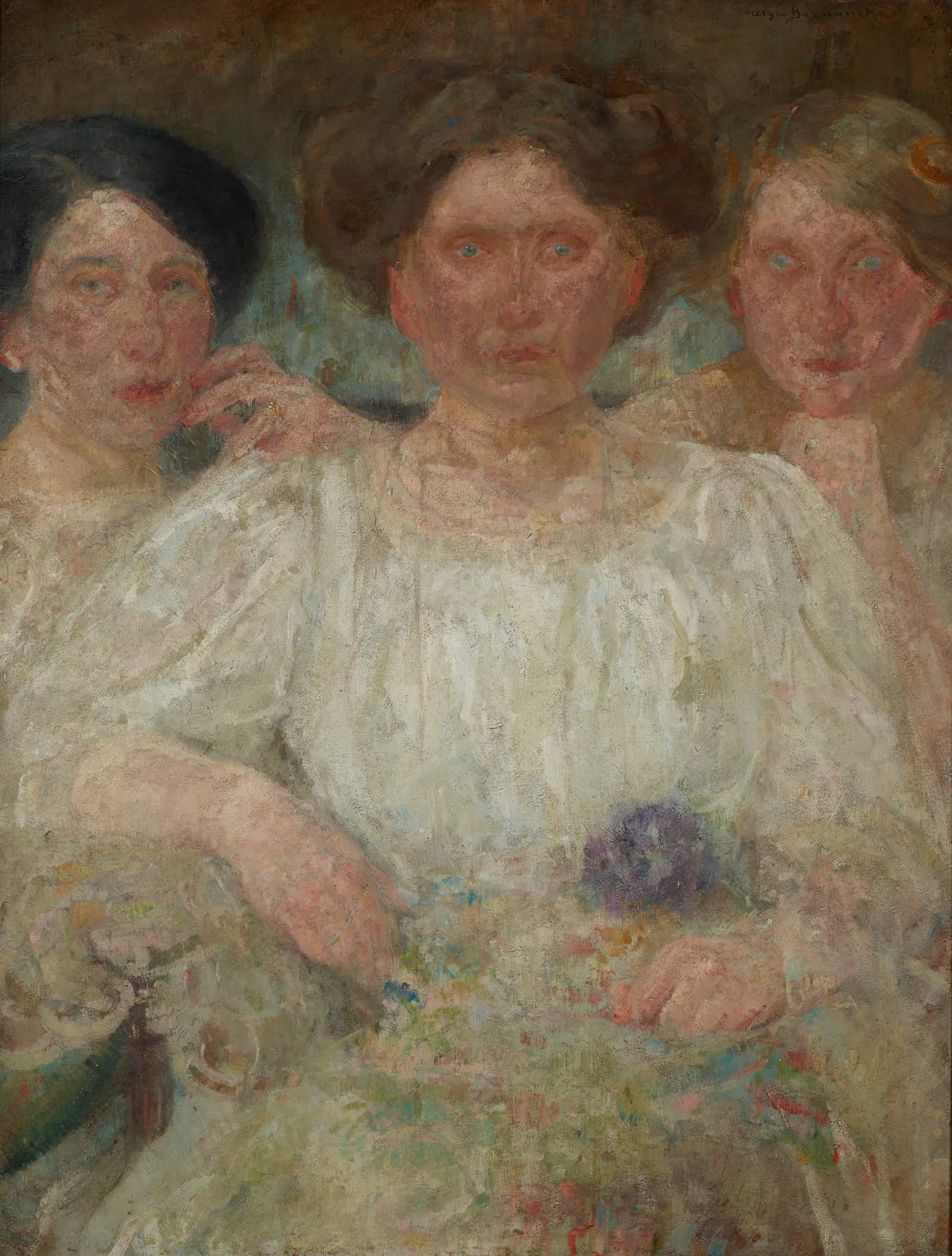 Portrait Of Three Sisters by Olga Boznanska