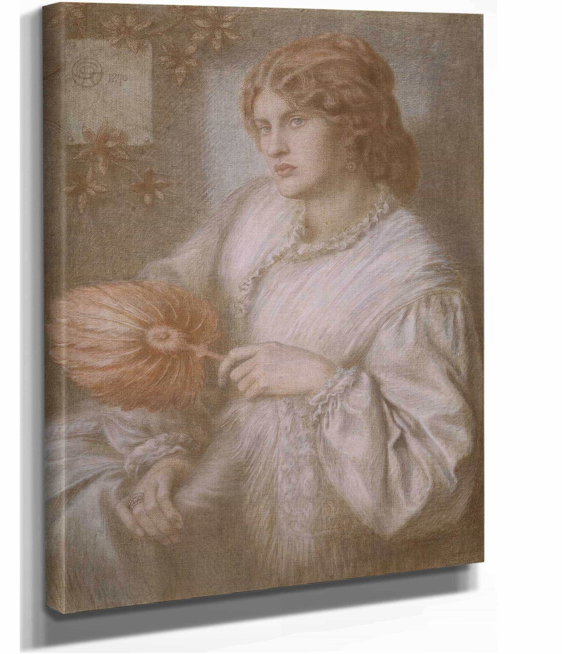 Portrait Of Woman With A Fan by Dante Gabriel Rossetti