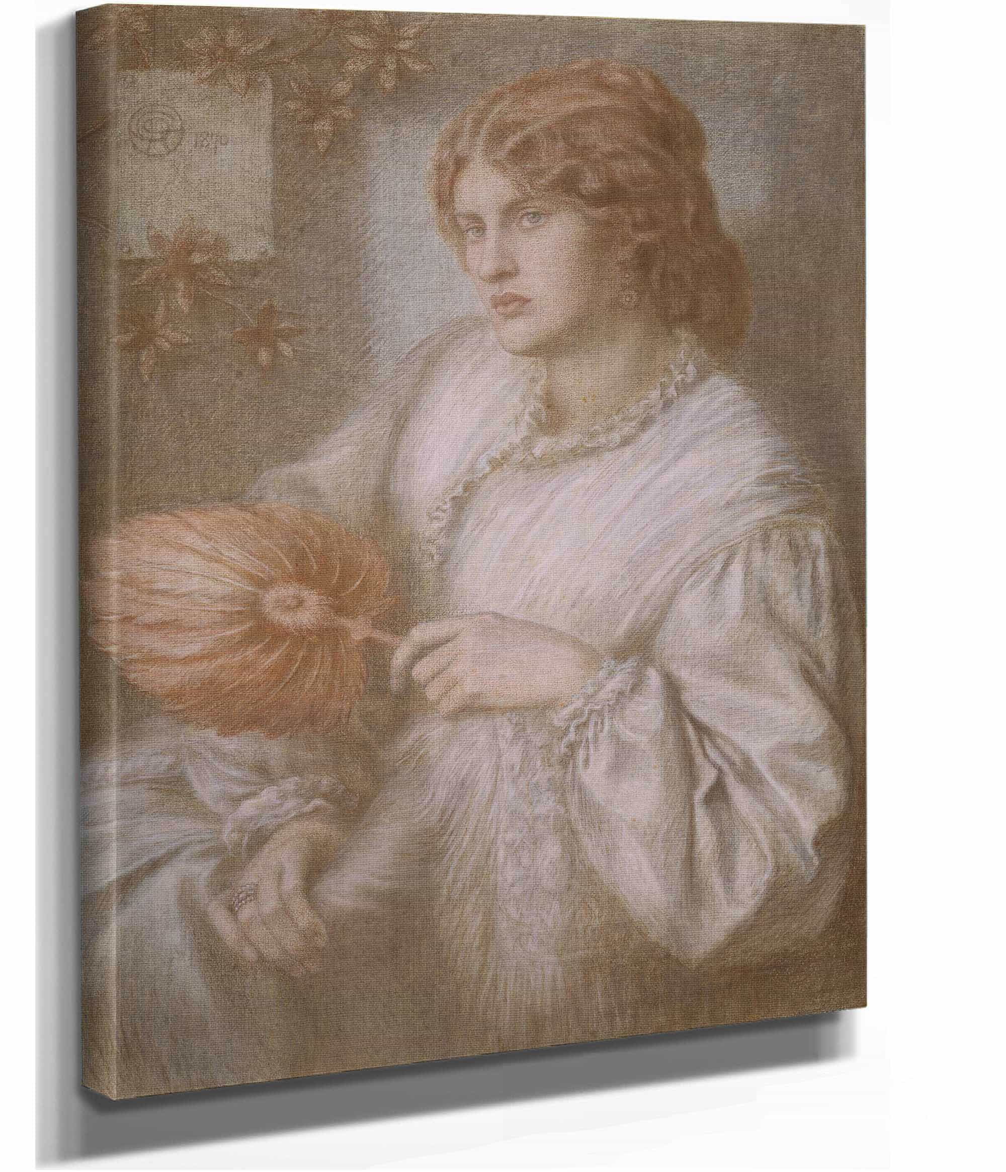 Portrait Of Woman With A Fan by Dante Gabriel Rossetti