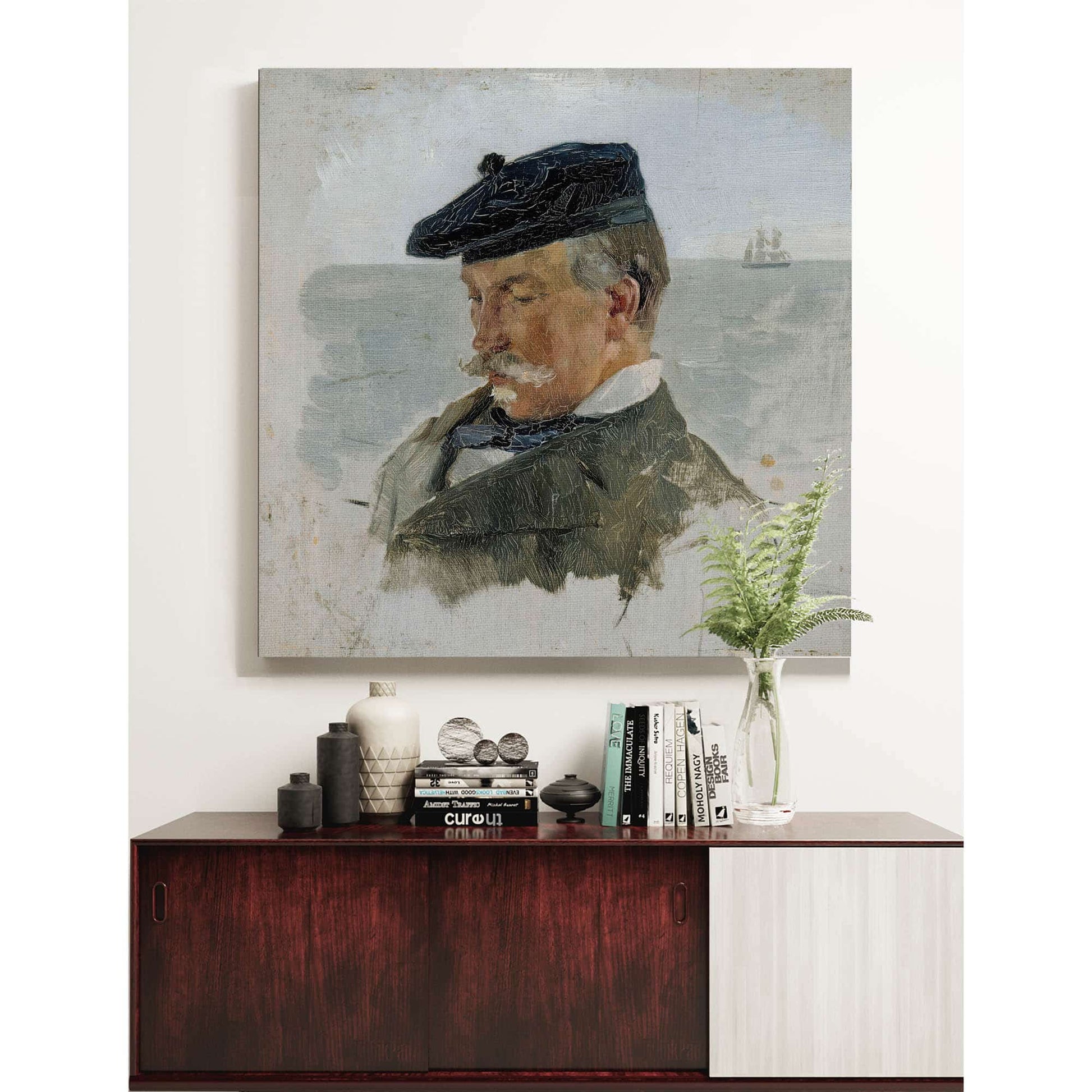 Portrait Sketch Of Adolf Von Becker The Painter  by Albert Edelfelt