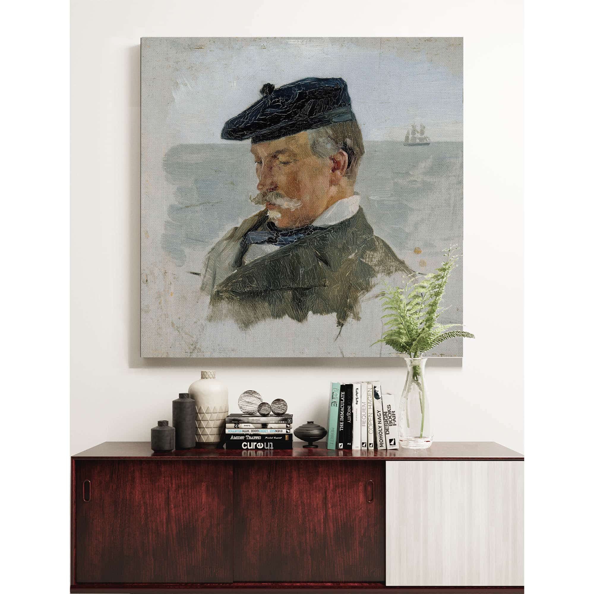 Portrait Sketch Of Adolf Von Becker The Painter  by Albert Edelfelt