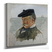 Portrait Sketch Of Adolf Von Becker The Painter  by Albert Edelfelt