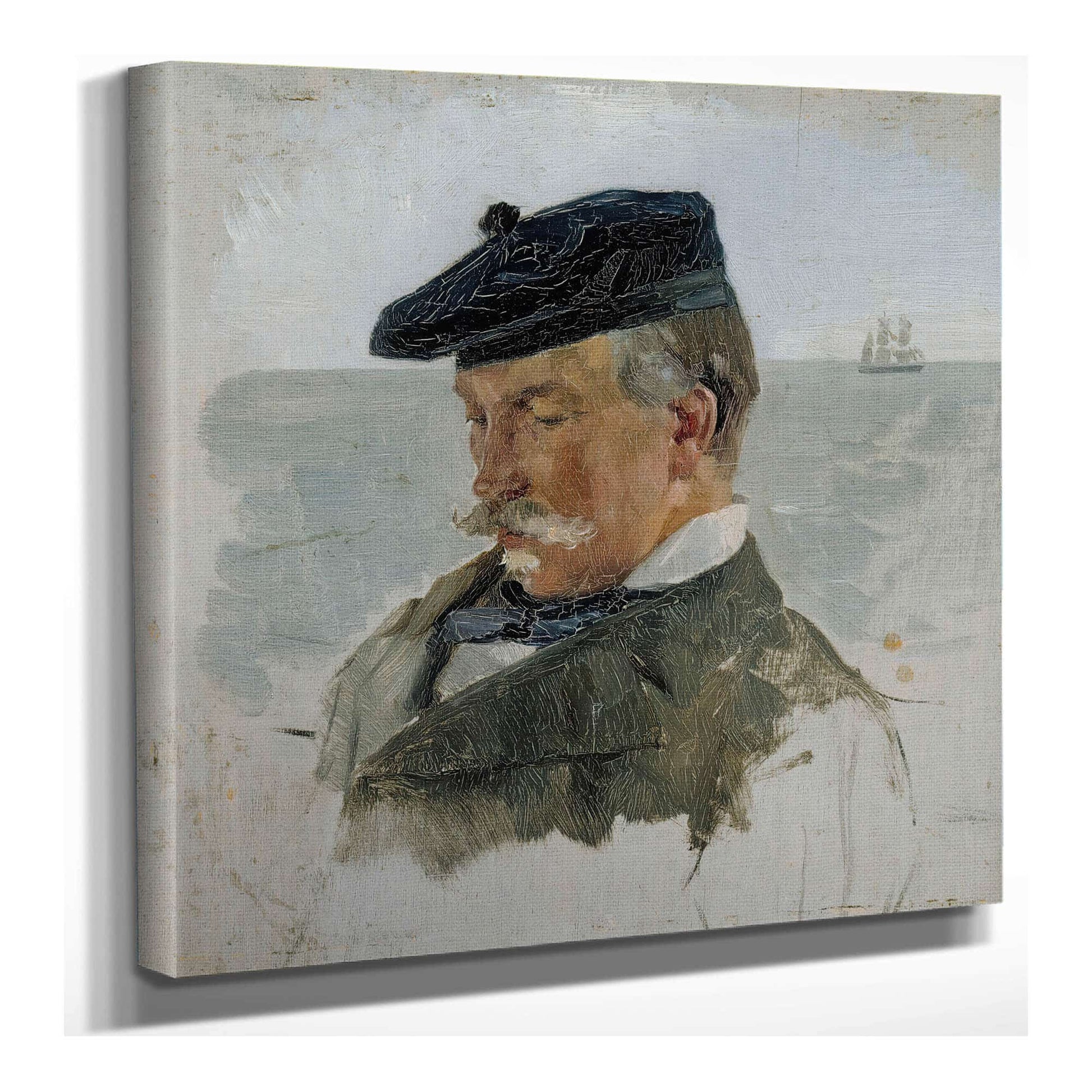 Portrait Sketch Of Adolf Von Becker The Painter  by Albert Edelfelt
