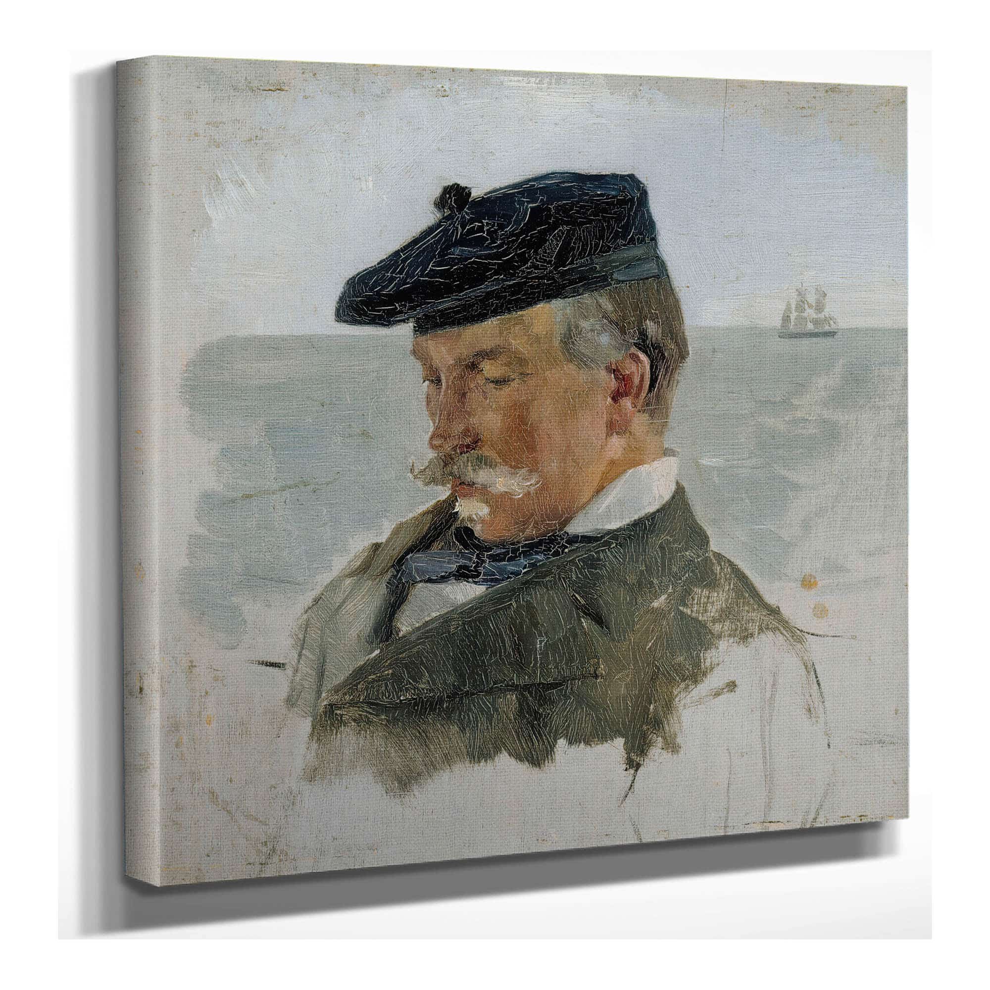 Portrait Sketch Of Adolf Von Becker The Painter  by Albert Edelfelt