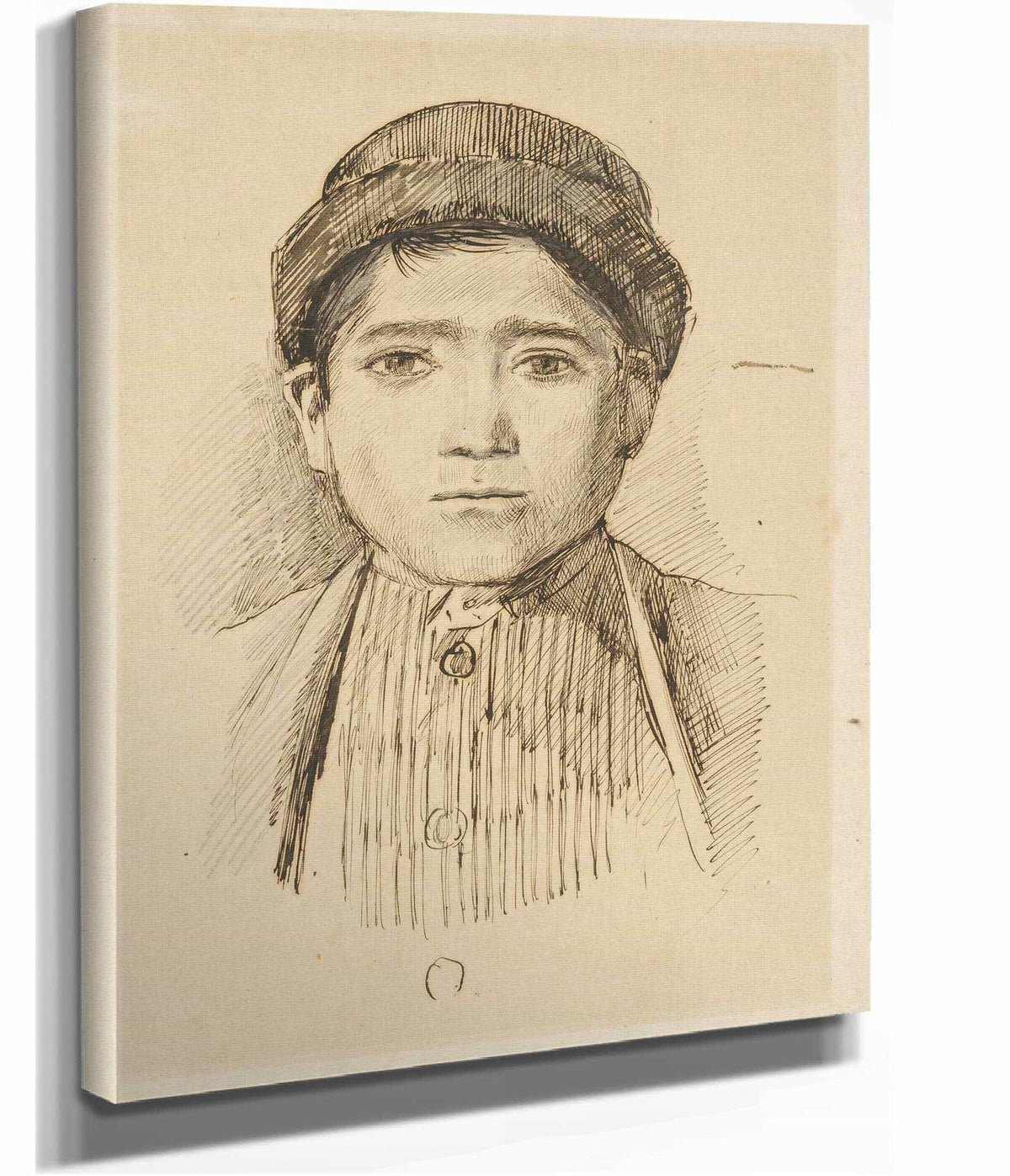 Portrait Study Of A Boy In A Hat   by Ladislav Mednyanszky