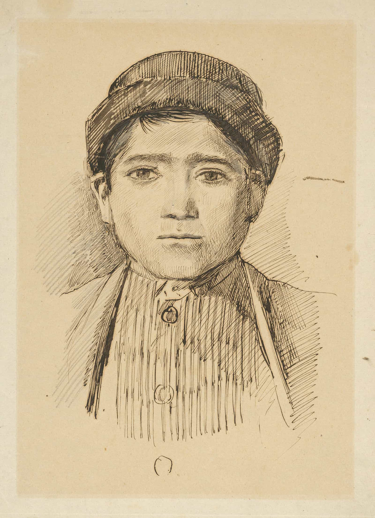 Portrait Study Of A Boy In A Hat   by Ladislav Mednyanszky