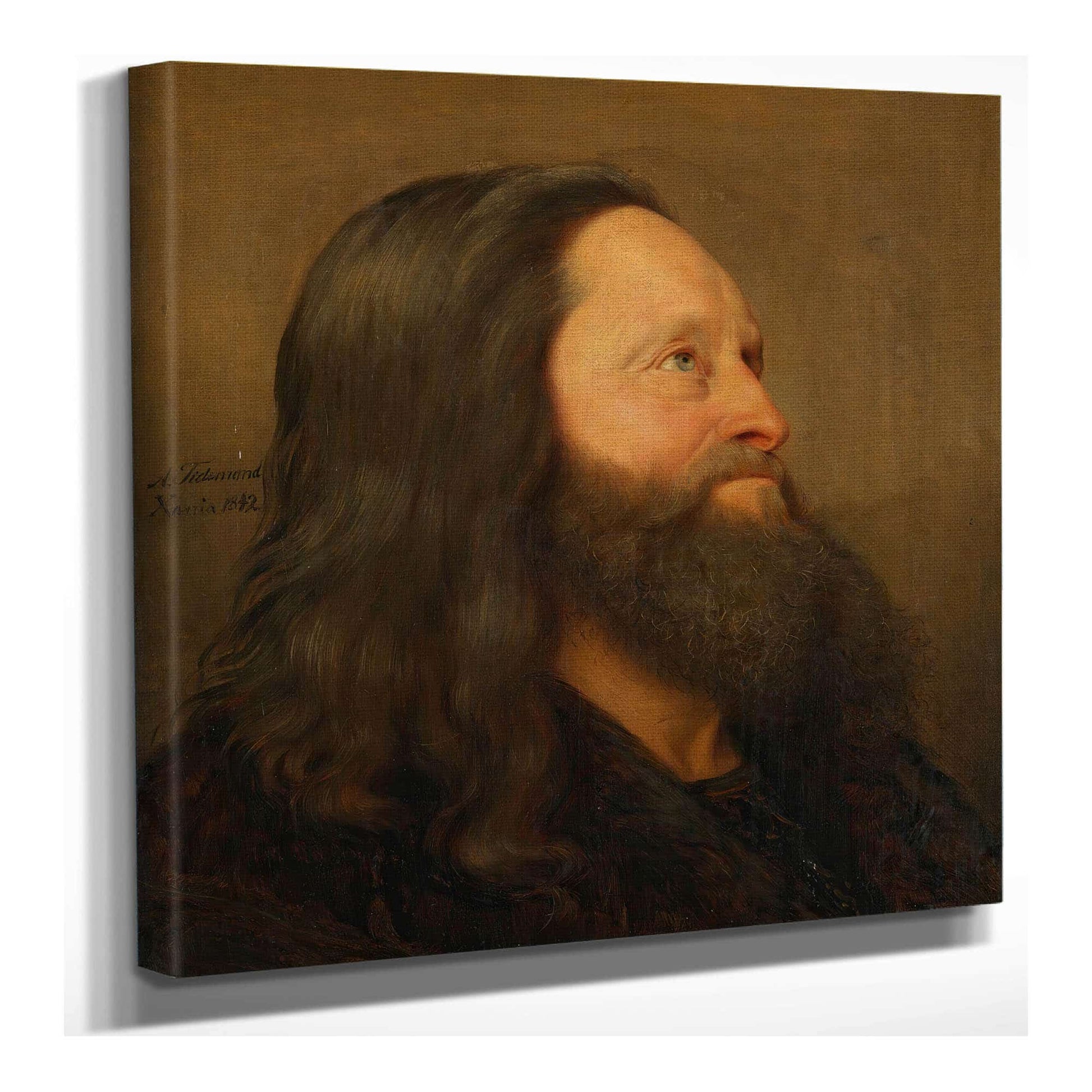 Portrait Study Of An Old Man by Adolph Tidemand