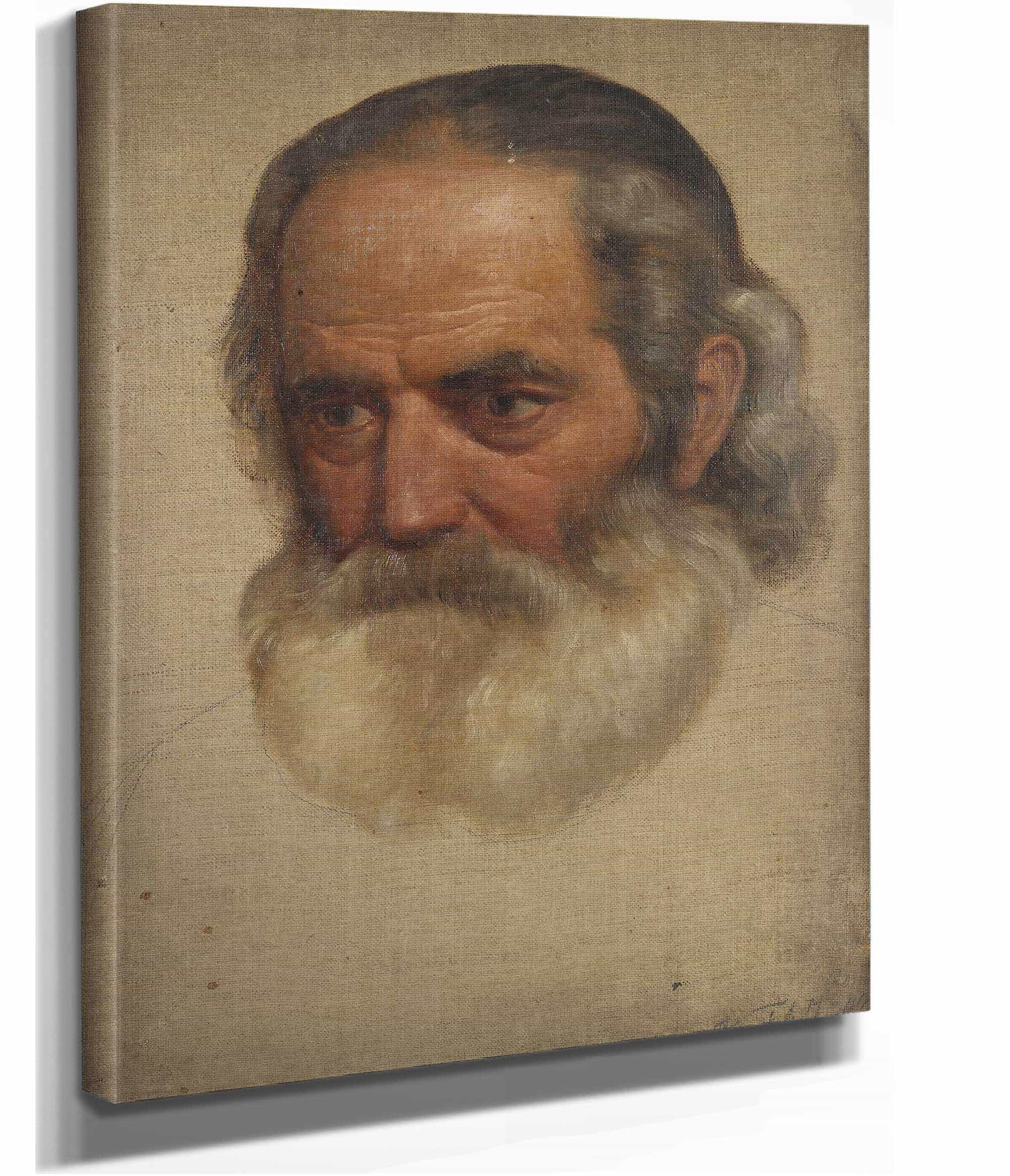 Portrait Study Of An Old Man by Adolph Tidemand