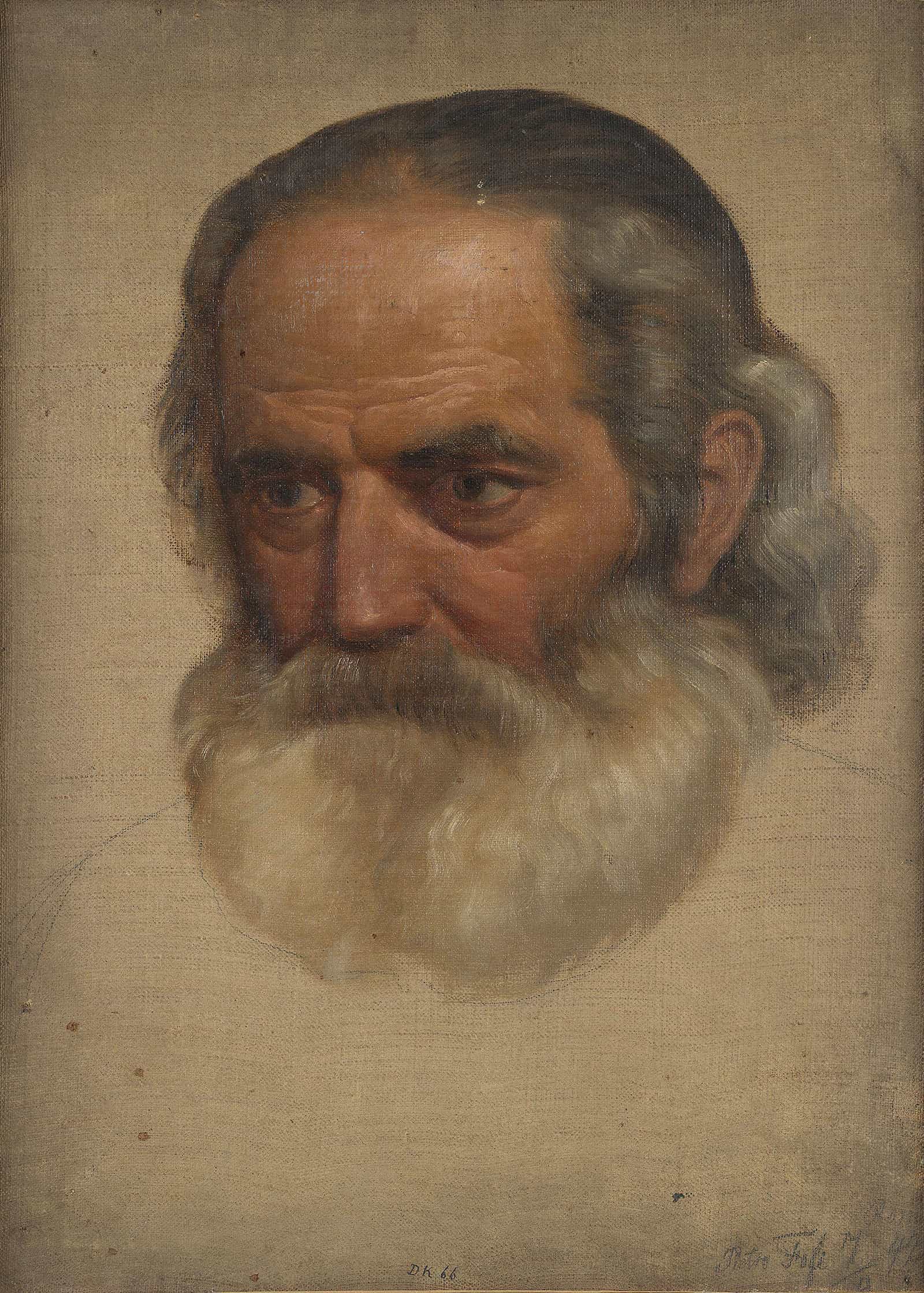 Portrait Study Of An Old Man by Adolph Tidemand